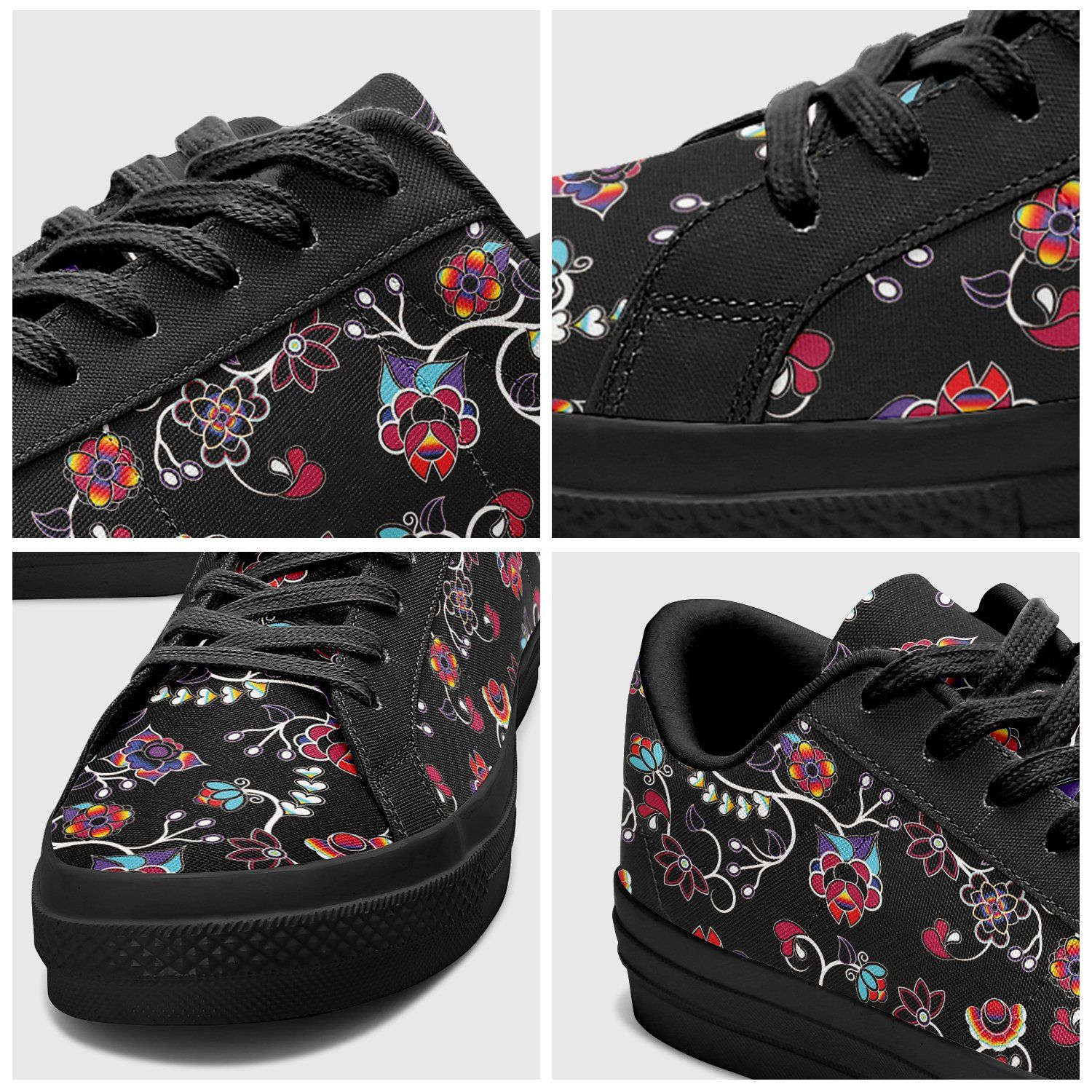 Floral Danseur Aapisi Low Top Canvas Shoes Black Sole aapisi Herman