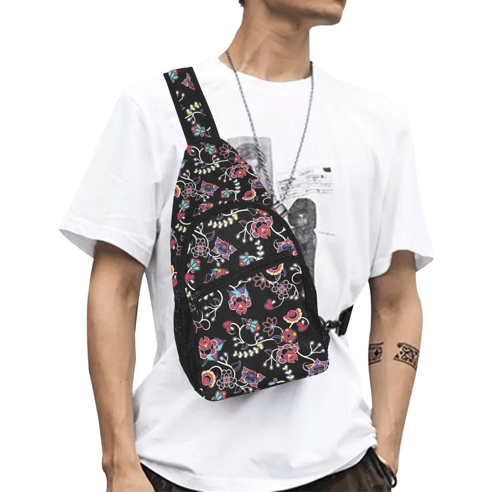 Floral Danseur All Over Print Chest Bag (Model 1719) All Over Print Chest Bag (1719) e-joyer 