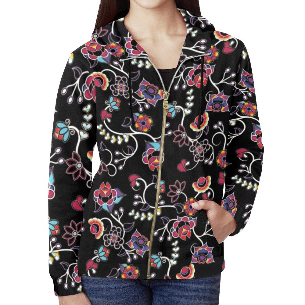 Floral Danseur All Over Print Full Zip Hoodie for Women (Model H14) All Over Print Full Zip Hoodie for Women (H14) e-joyer