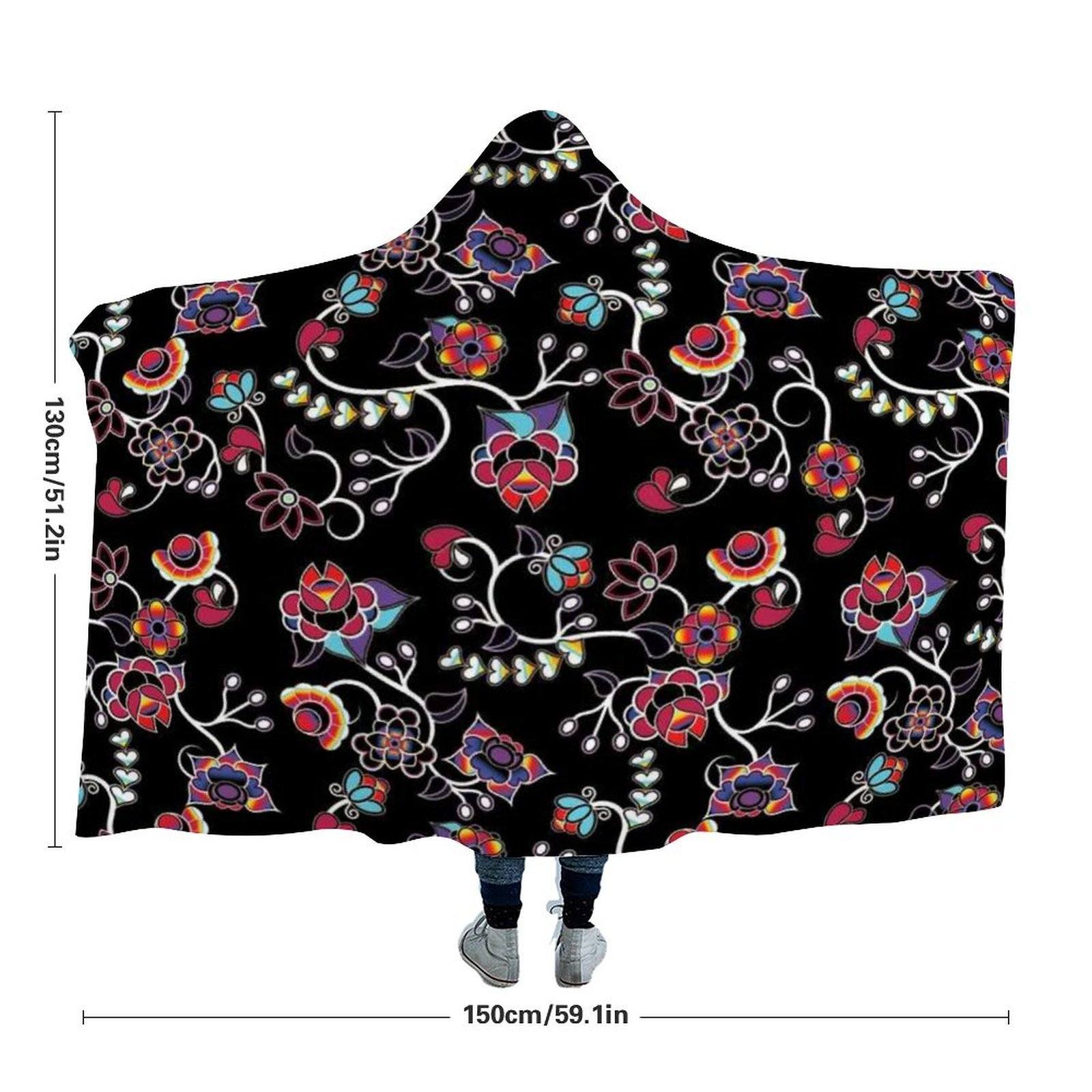 Floral Danseur Hooded Blanket blanket 49 Dzine