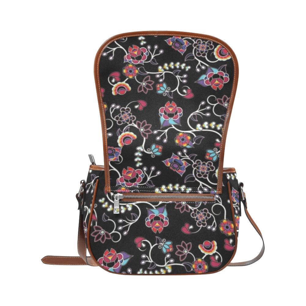 Floral Danseur Saddle Bag/Small (Model 1649) Full Customization Saddle Bag/Small (Full Customization) e-joyer