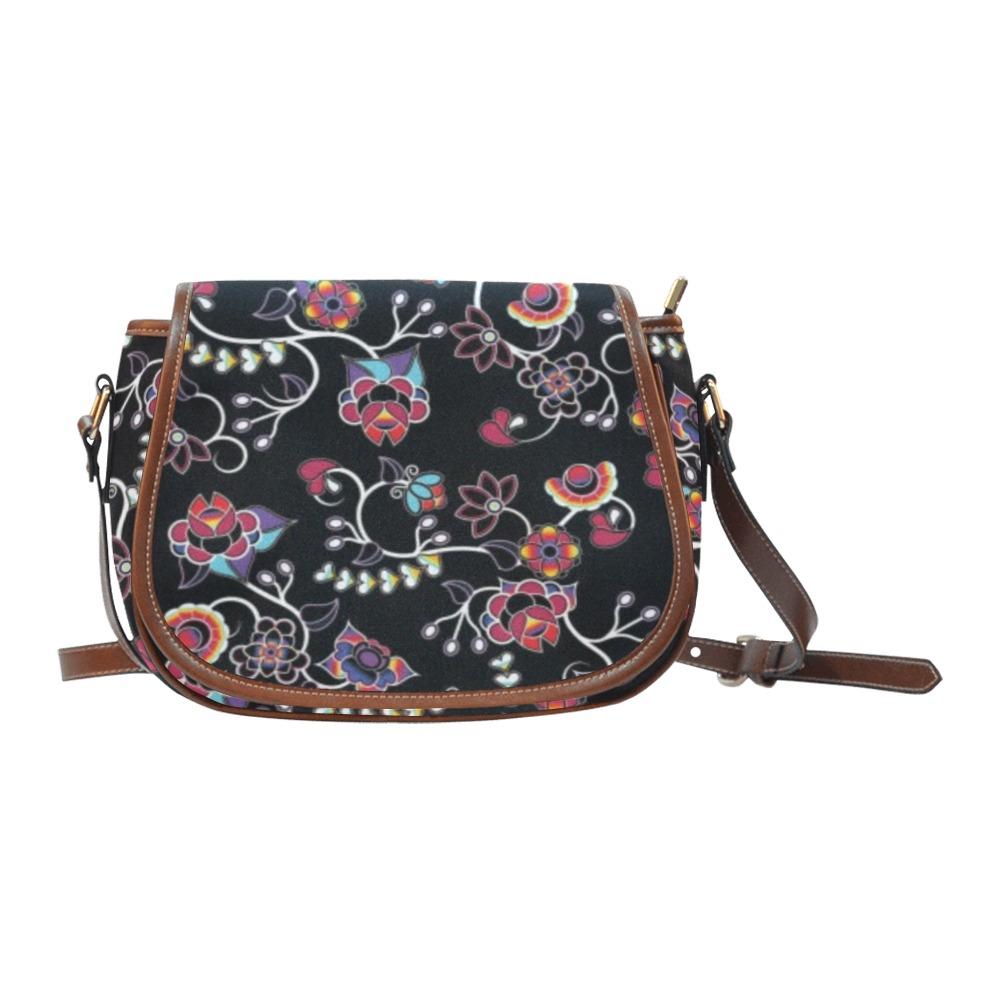 Floral Danseur Saddle Bag/Small (Model 1649) Full Customization Saddle Bag/Small (Full Customization) e-joyer