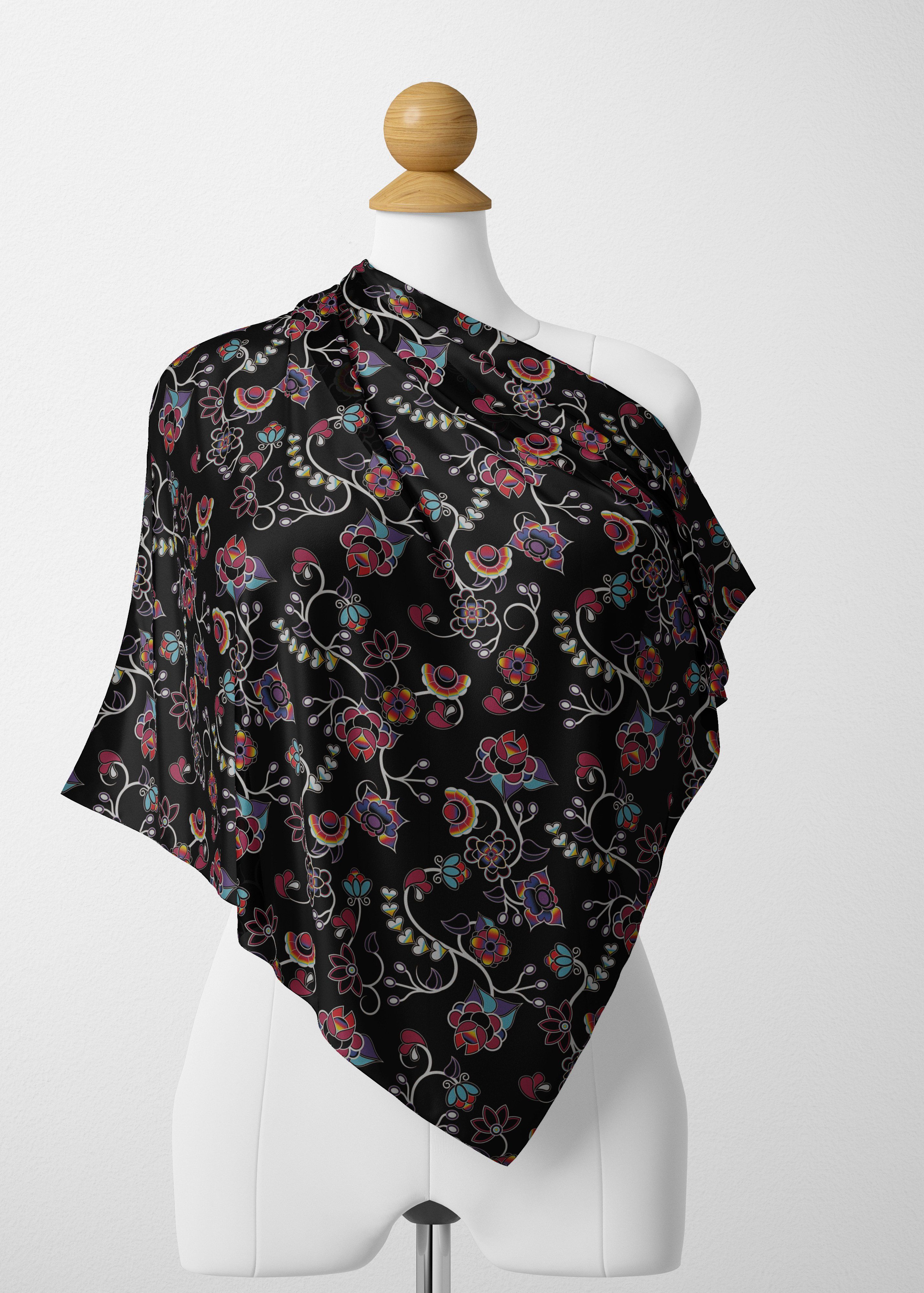 Floral Danseur Satin Shawl Scarf 49 Dzine