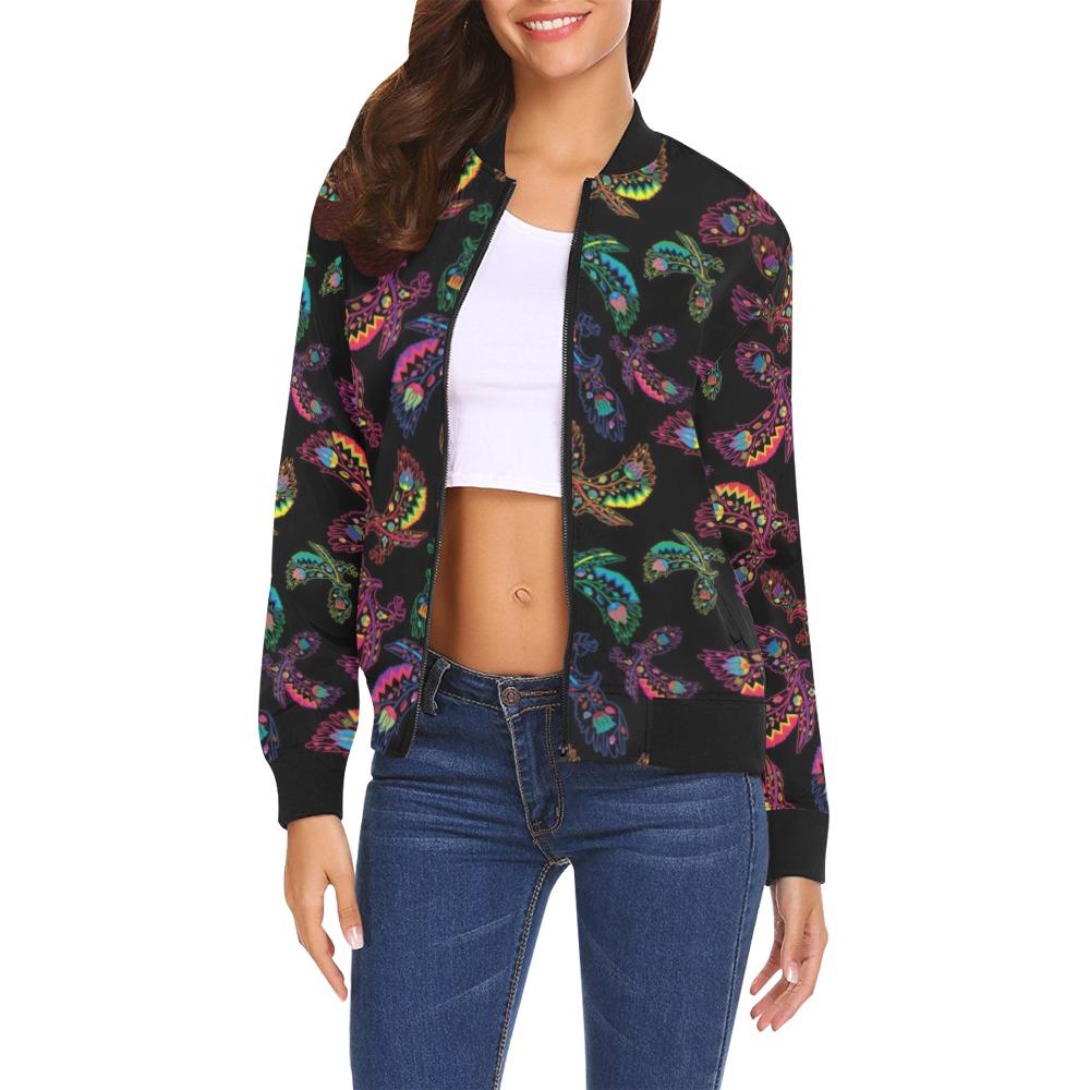Floral Eagle All Over Print Bomber Jacket for Women (Model H19) All Over Print Bomber Jacket for Women (H19) e-joyer