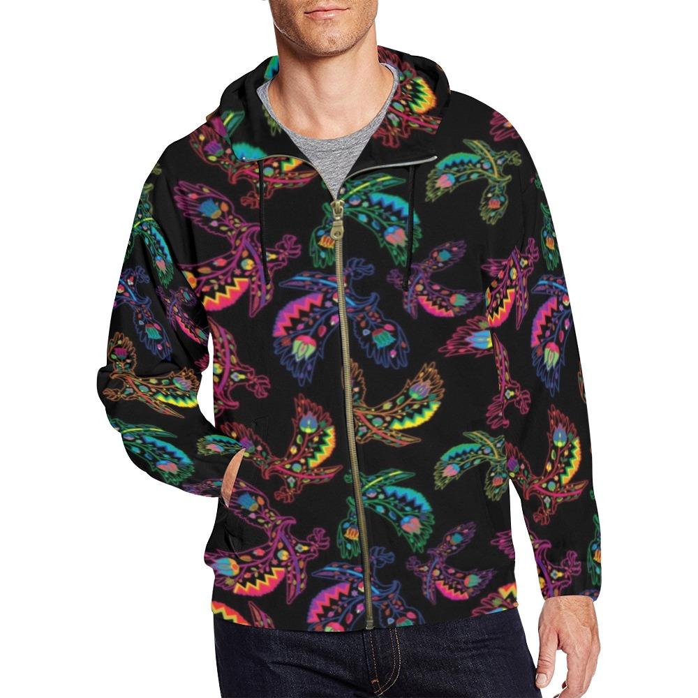 Floral Eagle All Over Print Full Zip Hoodie for Men (Model H14) All Over Print Full Zip Hoodie for Men (H14) e-joyer