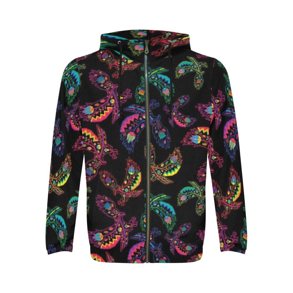 Floral Eagle All Over Print Full Zip Hoodie for Men (Model H14) All Over Print Full Zip Hoodie for Men (H14) e-joyer
