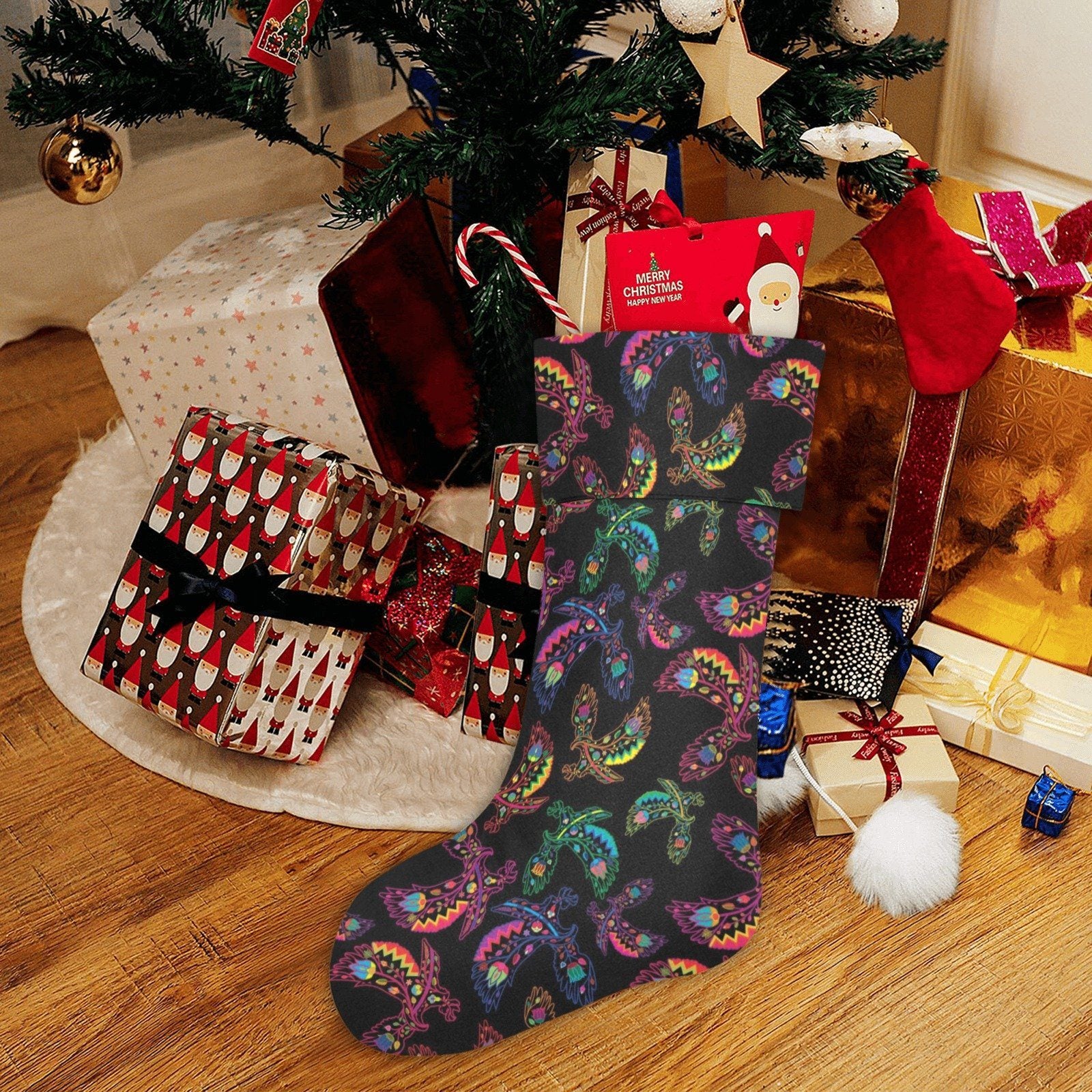 Floral Eagle Christmas Stocking holiday stocking e-joyer