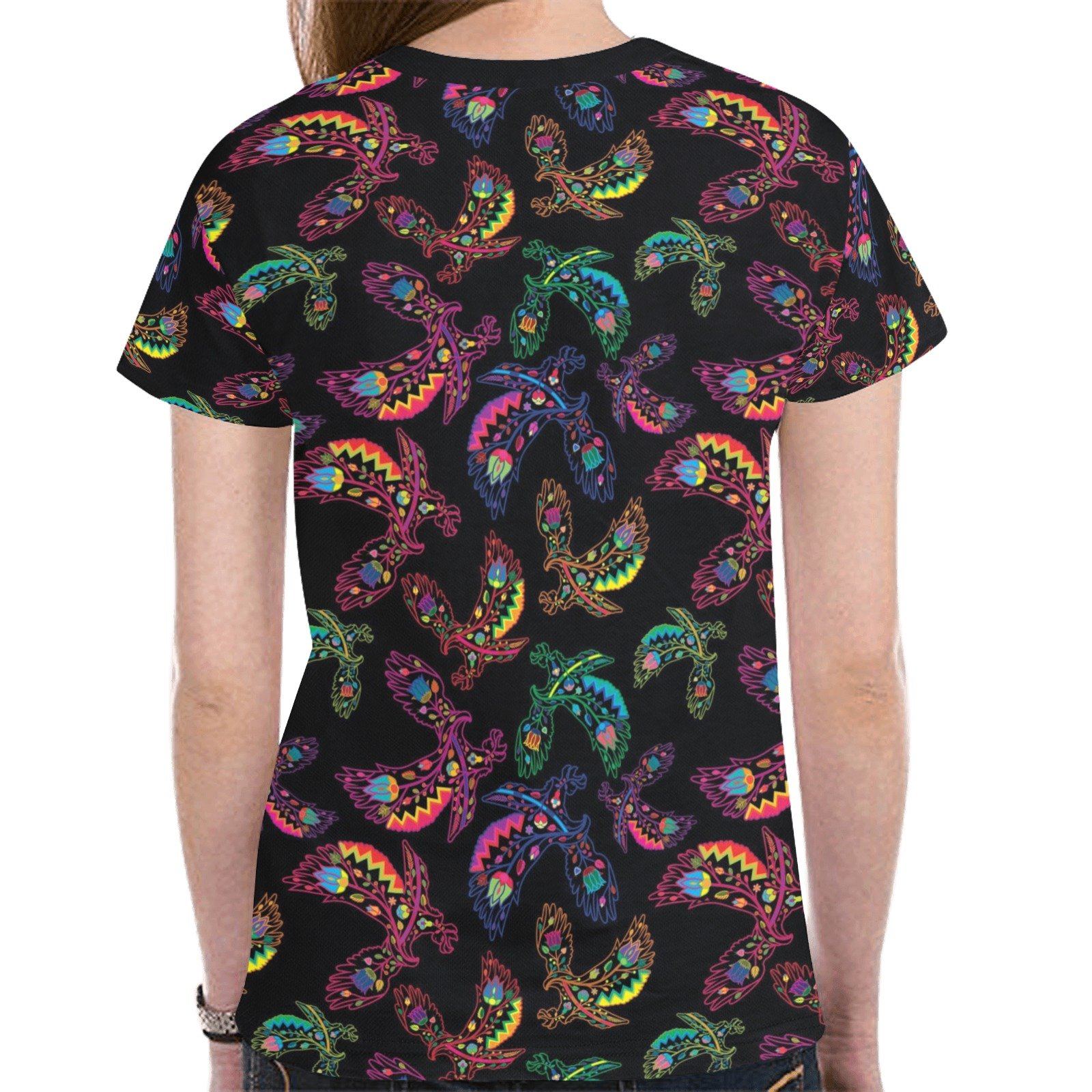 Floral Eagle New All Over Print T-shirt for Women (Model T45) tshirt e-joyer