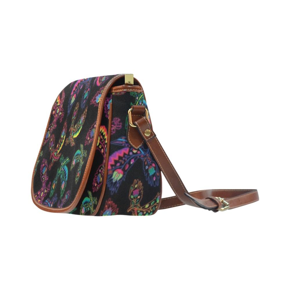 Floral Eagle Saddle Bag/Small (Model 1649) Full Customization bag e-joyer