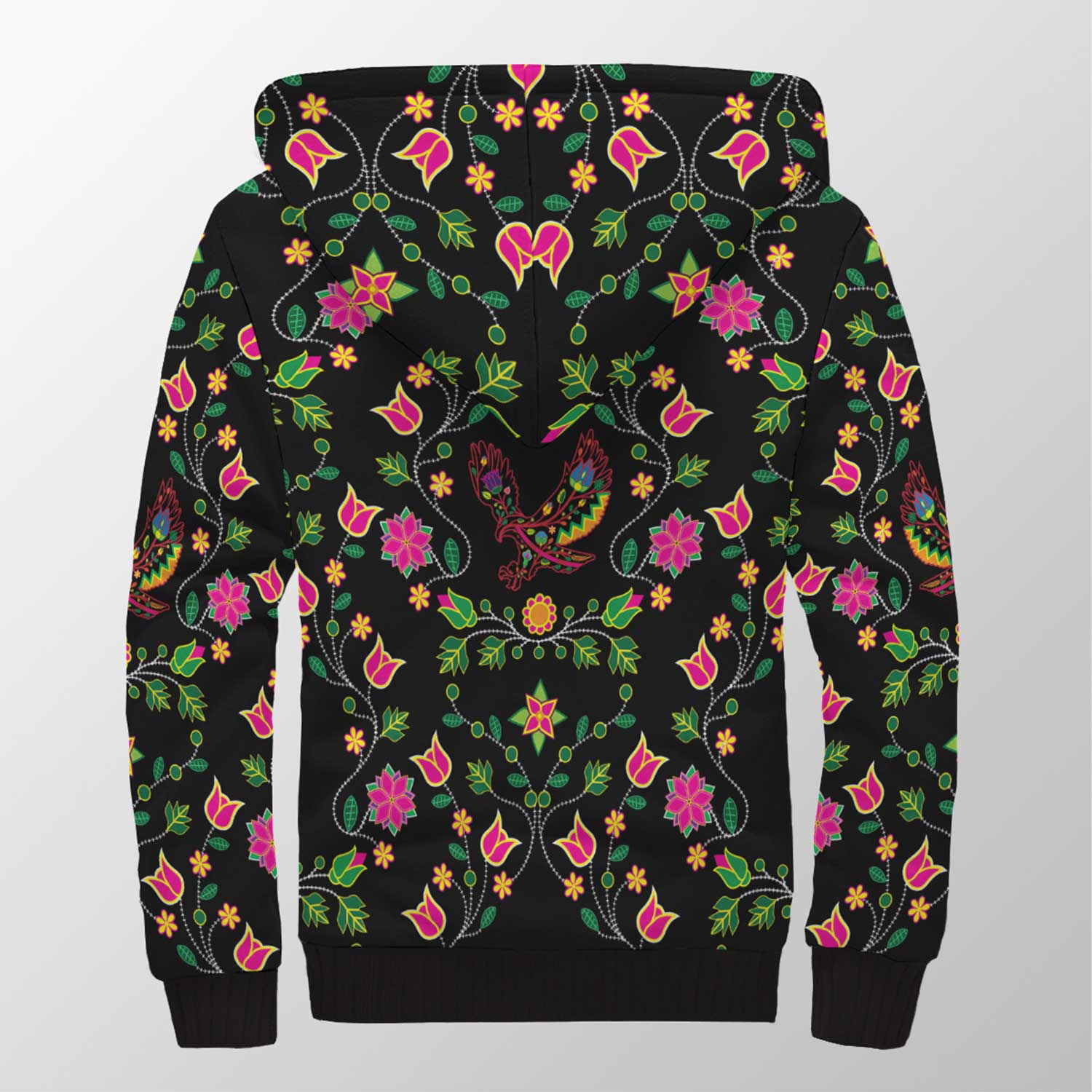 Floral Eagle Sherpa Hoodie 49 Dzine