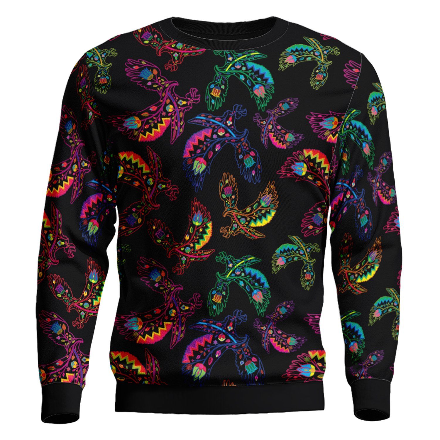 Floral Eagle Unisex Crewneck Long Sleeve Top 49 Dzine