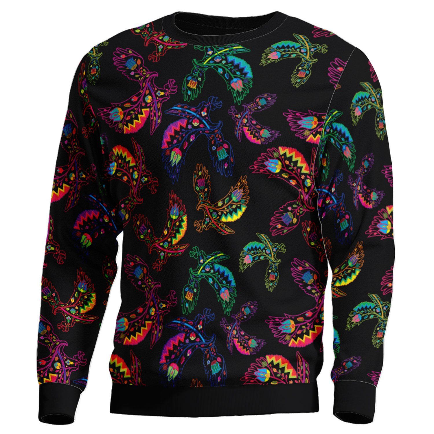 Floral Eagle Unisex Crewneck Long Sleeve Top 49 Dzine