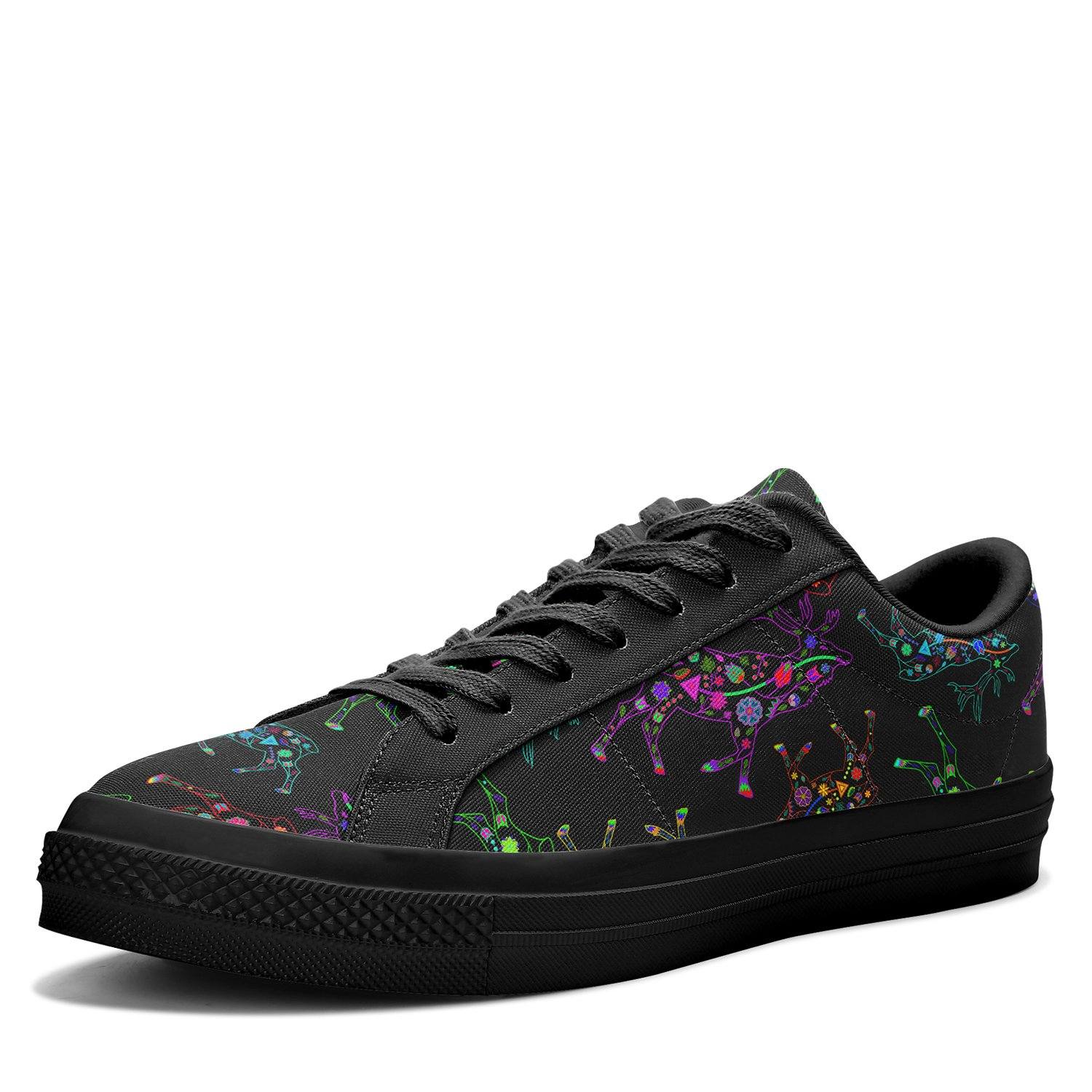 Floral Elk Aapisi Low Top Canvas Shoes Black Sole aapisi Herman