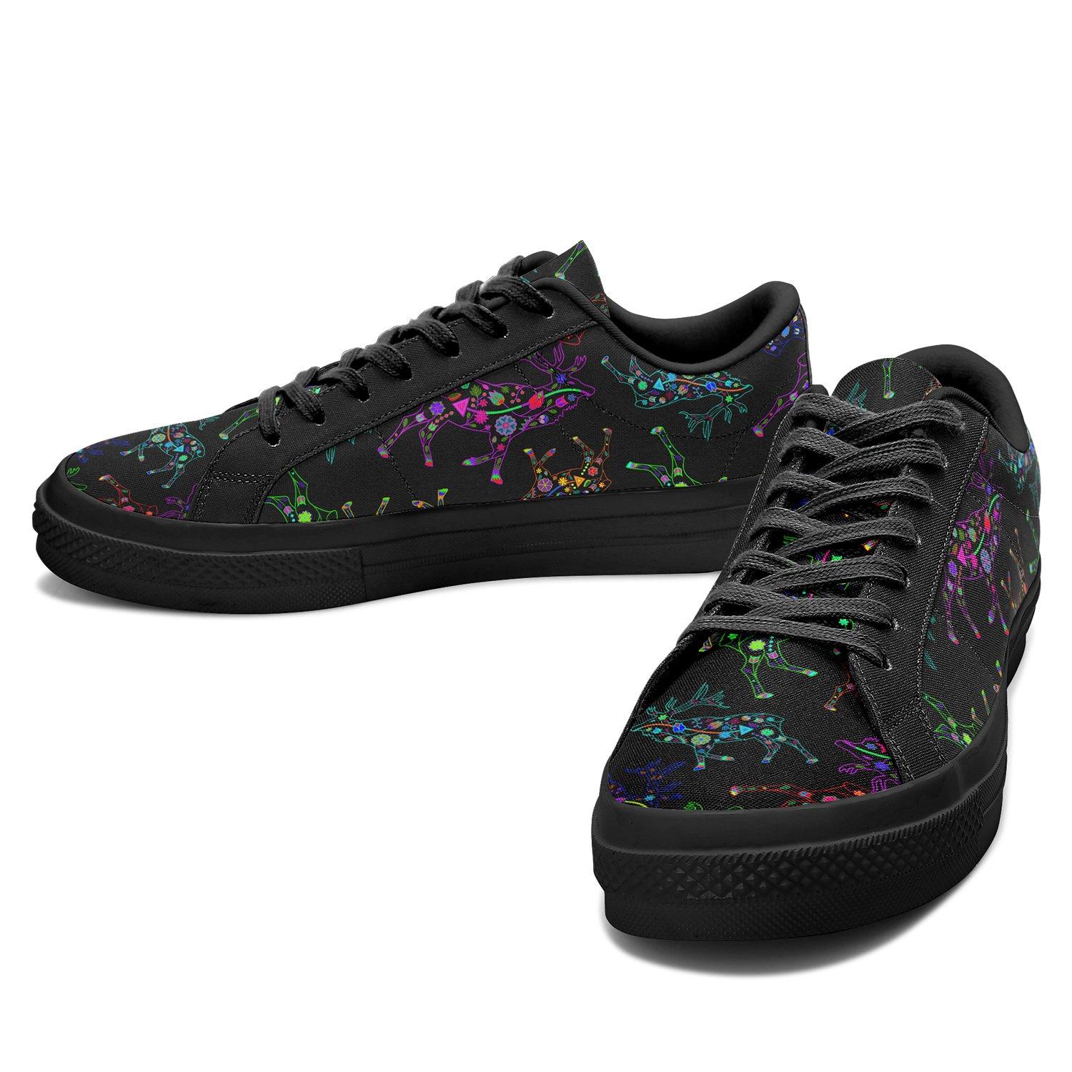 Floral Elk Aapisi Low Top Canvas Shoes Black Sole aapisi Herman