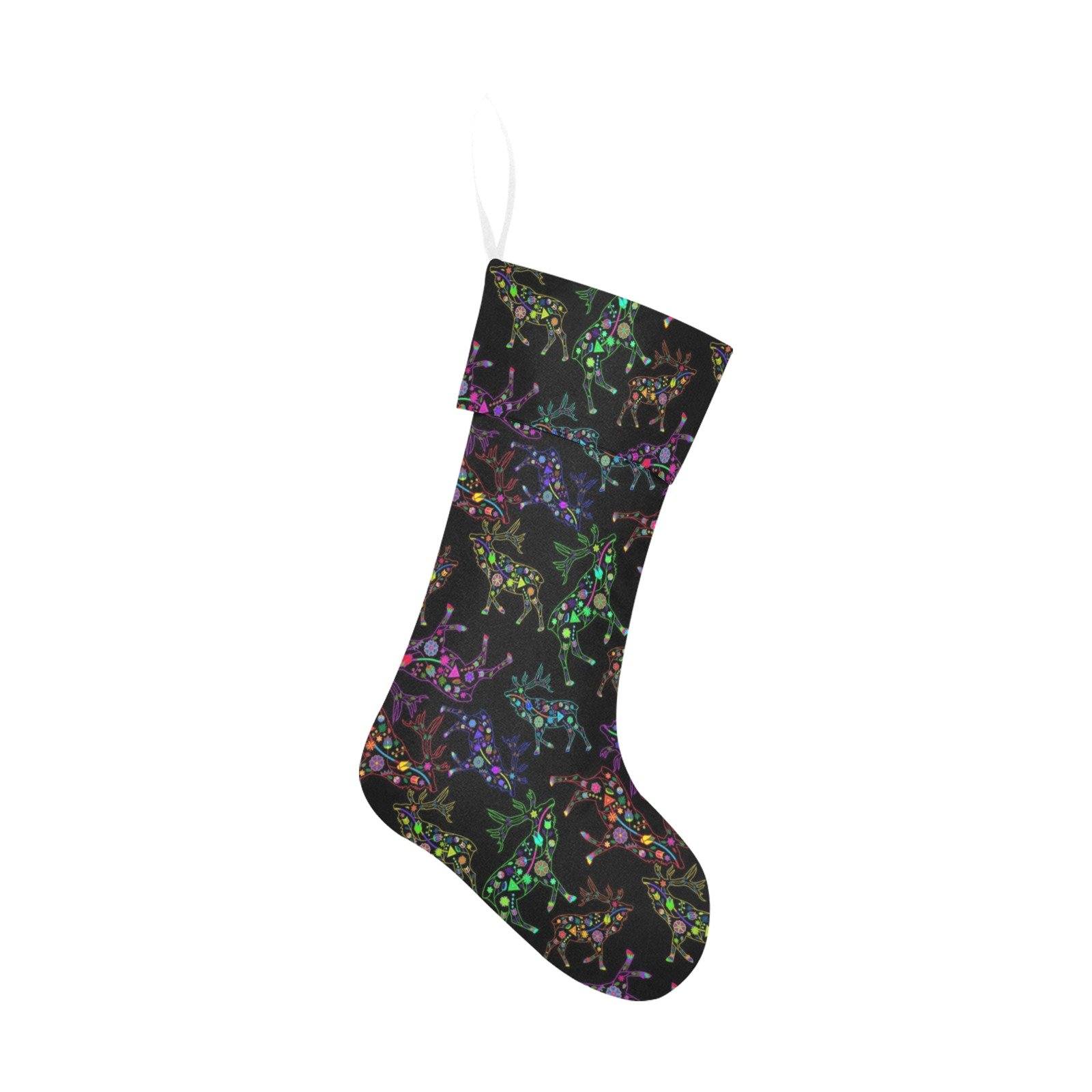 Floral Elk Christmas Stocking holiday stocking e-joyer