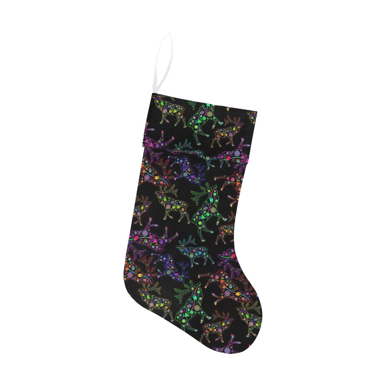Floral Elk Christmas Stocking holiday stocking e-joyer