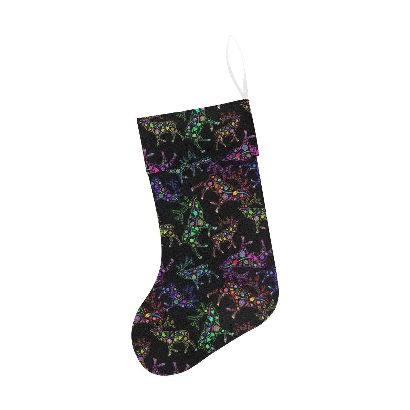 Floral Elk Christmas Stocking holiday stocking e-joyer