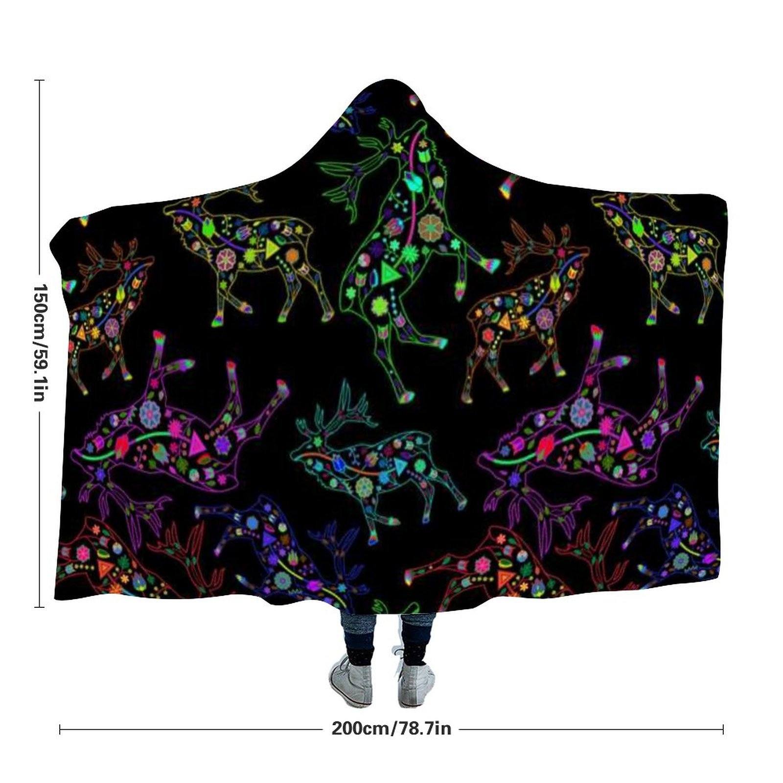 Floral Elk Hooded Blanket 49 Dzine