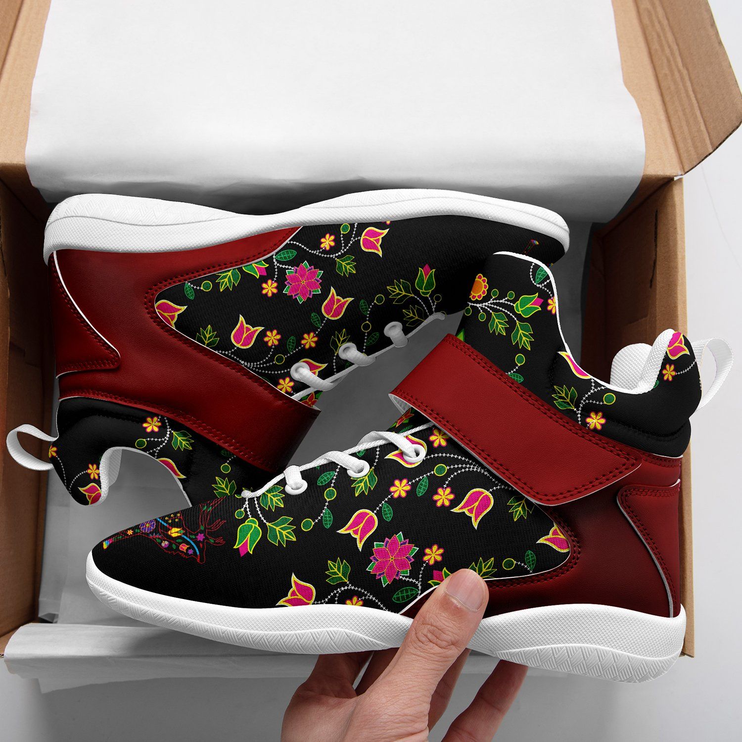 Floral Elk Ipottaa Basketball / Sport High Top Shoes 49 Dzine