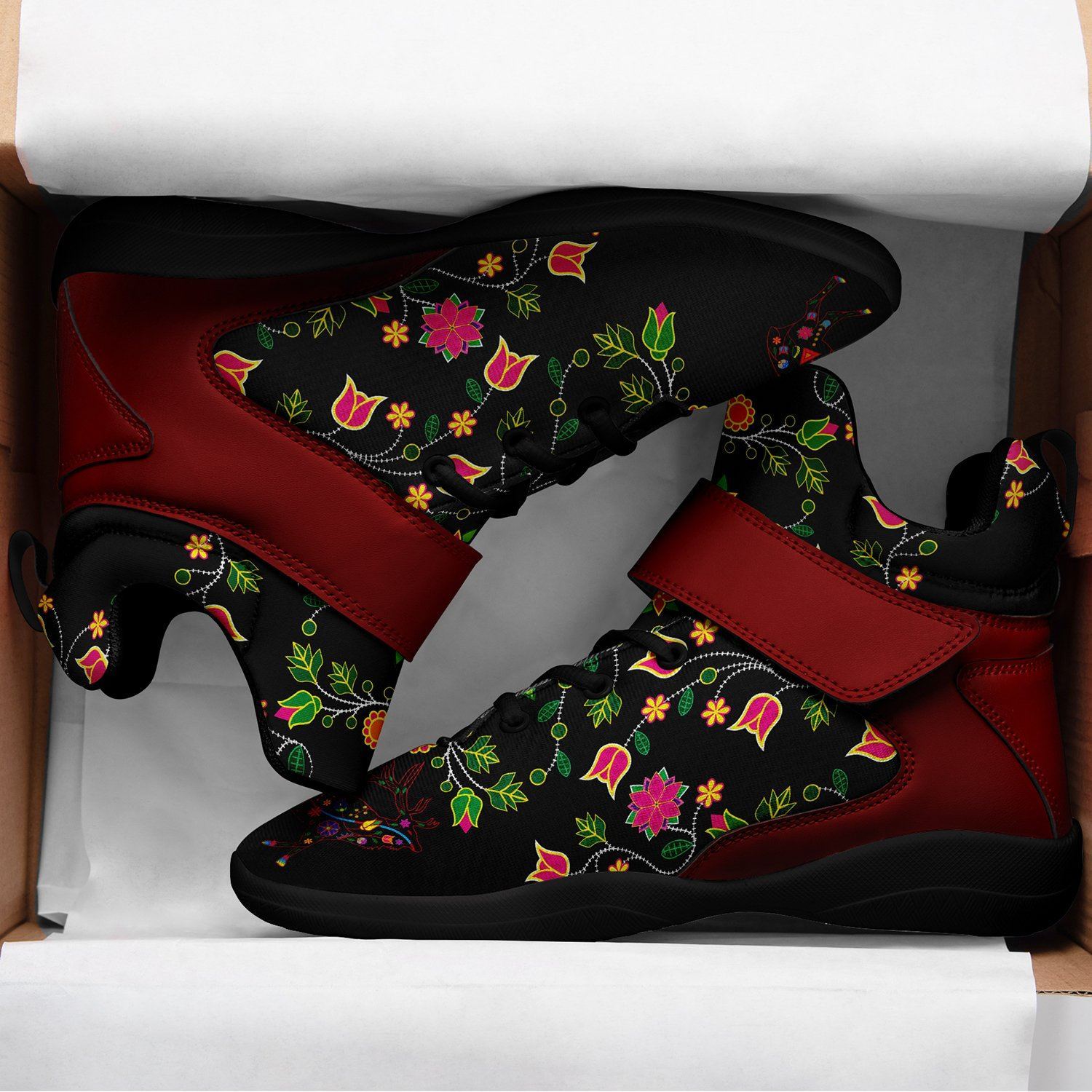 Floral Elk Ipottaa Basketball / Sport High Top Shoes - Black Sole 49 Dzine