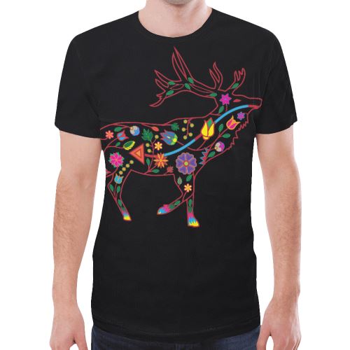Floral Elk New All Over Print T-shirt for Men/Large Size (Model T45) New All Over Print T-shirt for Men/Large (T45) e-joyer
