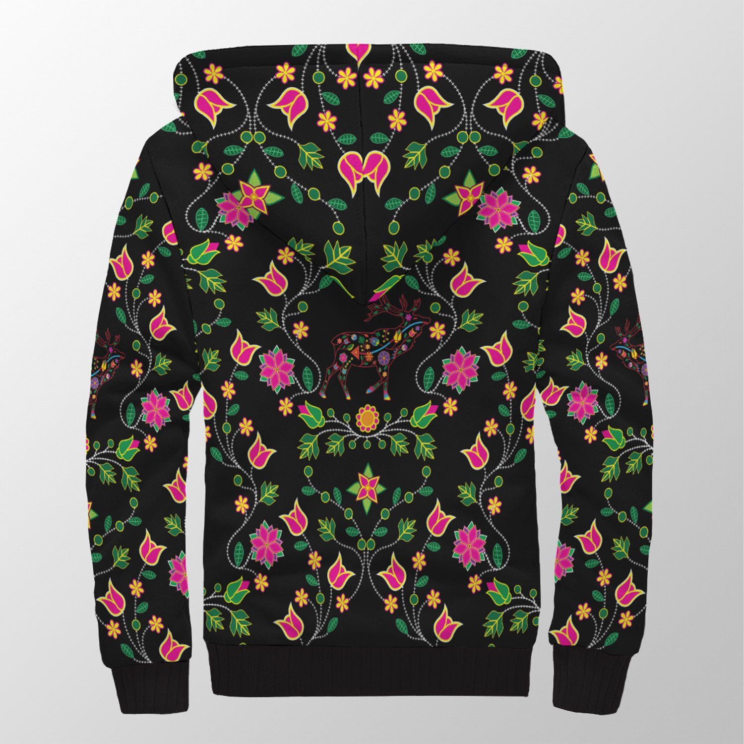 Floral Elk Sherpa Hoodie 49 Dzine