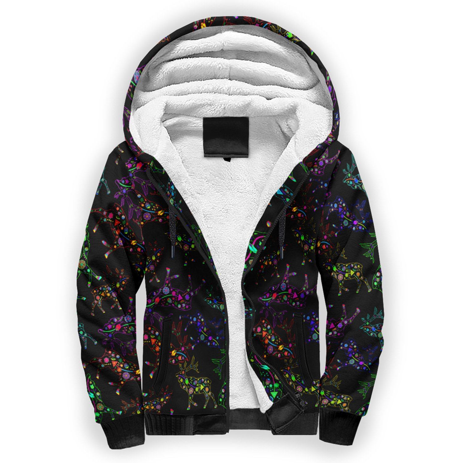 Floral Elk Sherpa Hoodie hoodie Herman