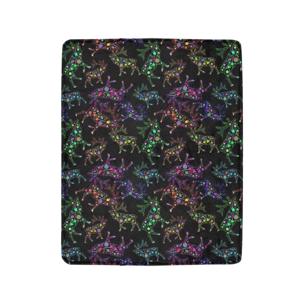 Floral Elk Ultra-Soft Micro Fleece Blanket 40"x50" Ultra-Soft Blanket 40''x50'' e-joyer