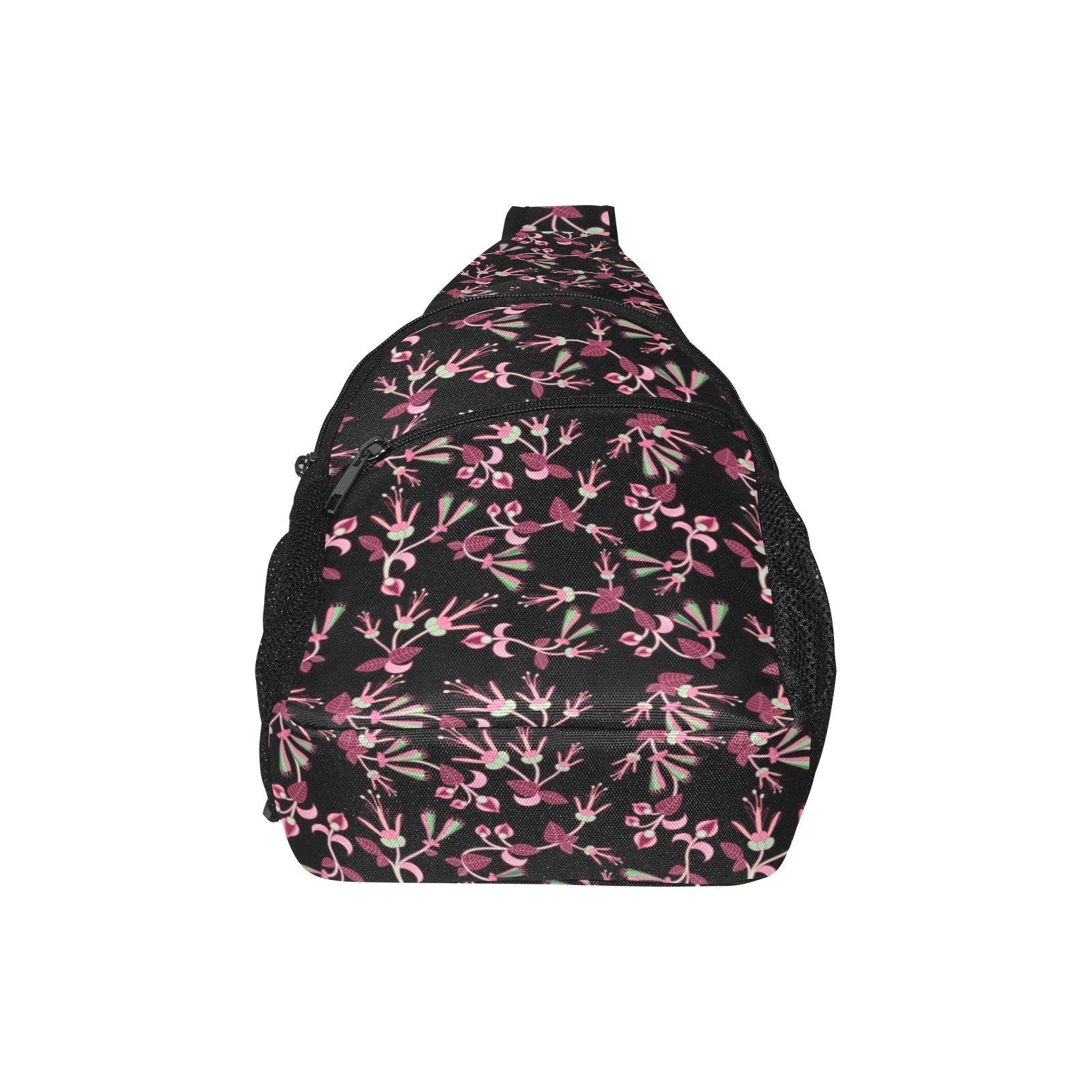 Floral Green Black All Over Print Chest Bag (Model 1719) All Over Print Chest Bag (1719) e-joyer