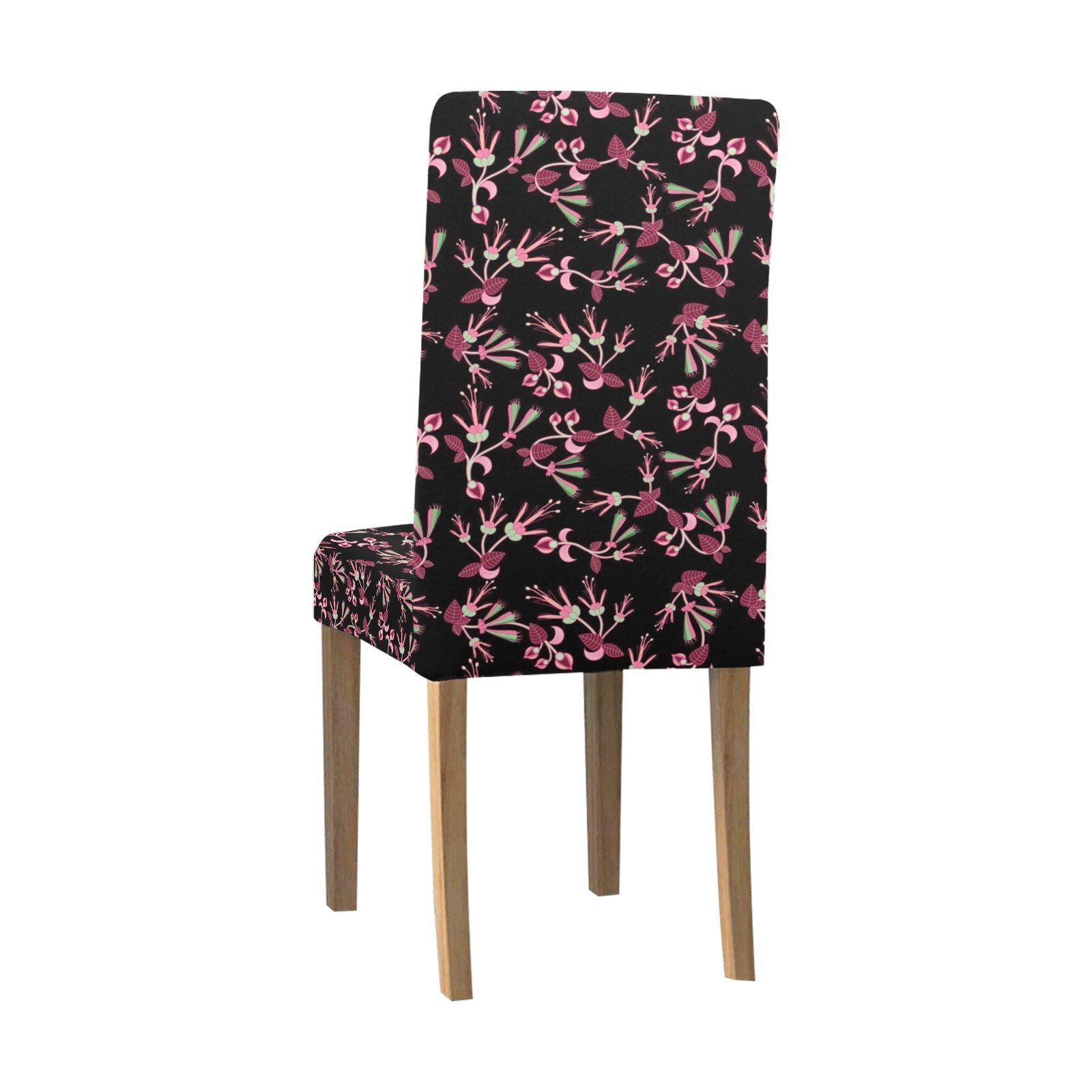Floral Green Black Chair Cover (Pack of 6) Chair Cover (Pack of 6) e-joyer 