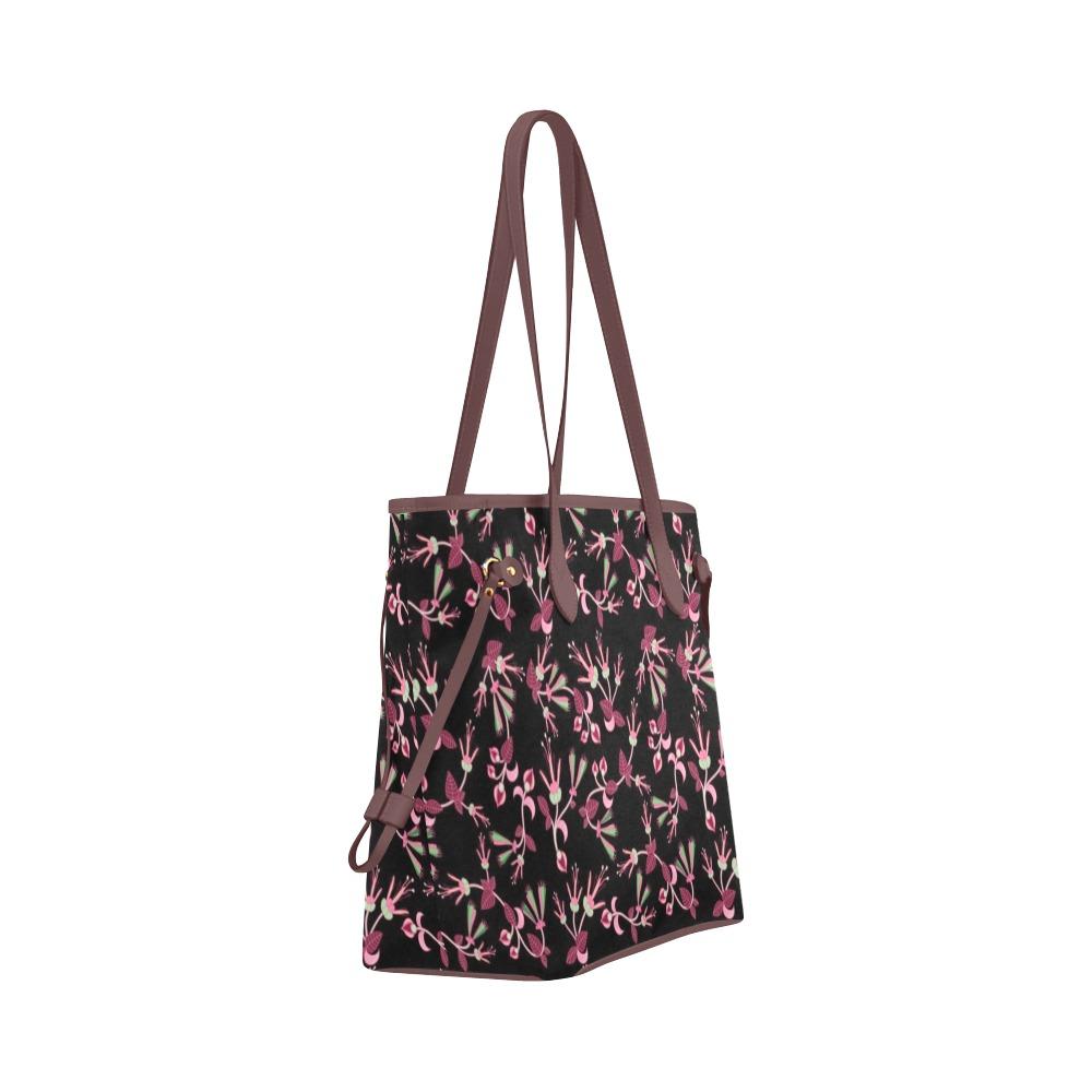Floral Green Black Clover Canvas Tote Bag (Model 1661) Clover Canvas Tote Bag (1661) e-joyer