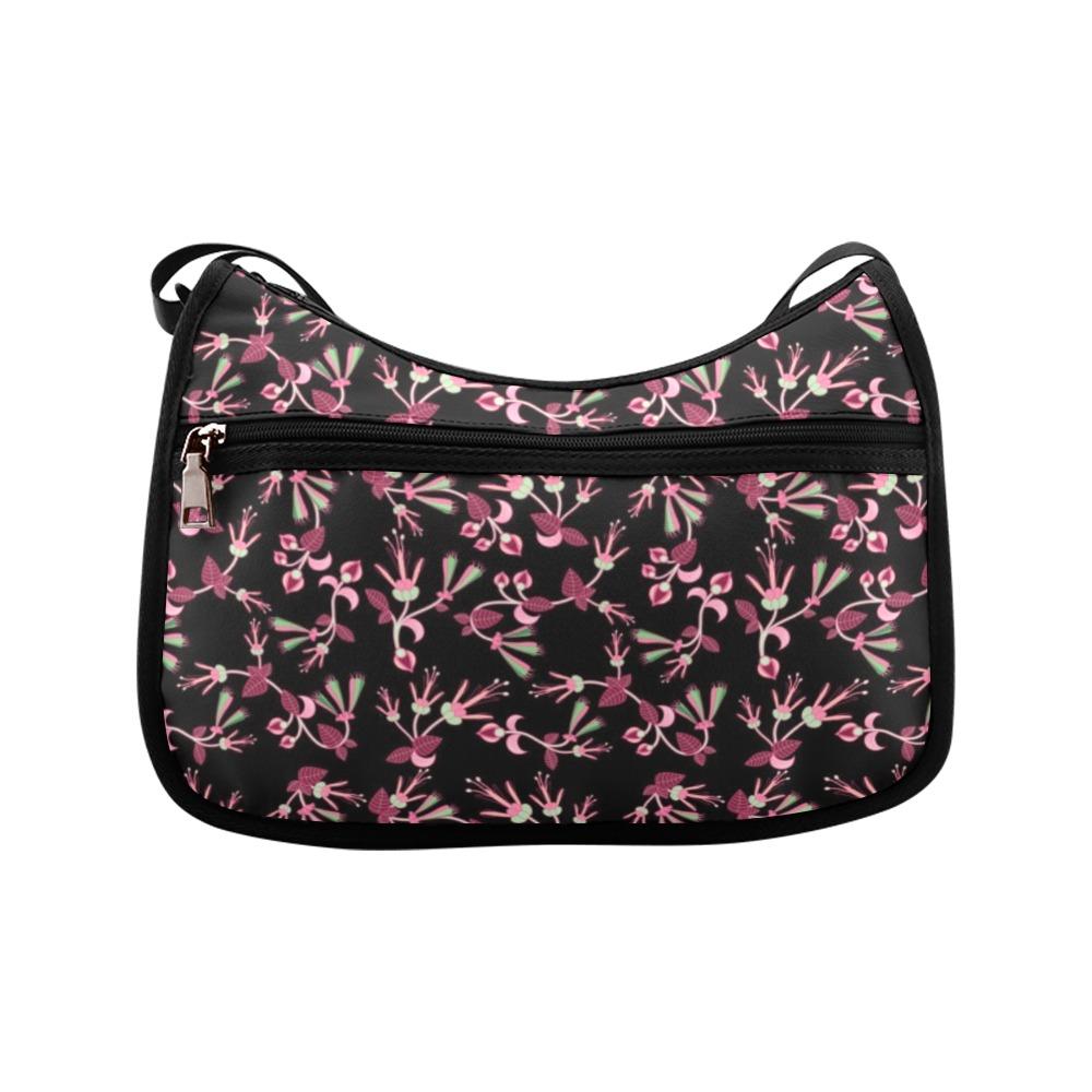 Floral Green Black Crossbody Bags (Model 1616) Crossbody Bags (1616) e-joyer