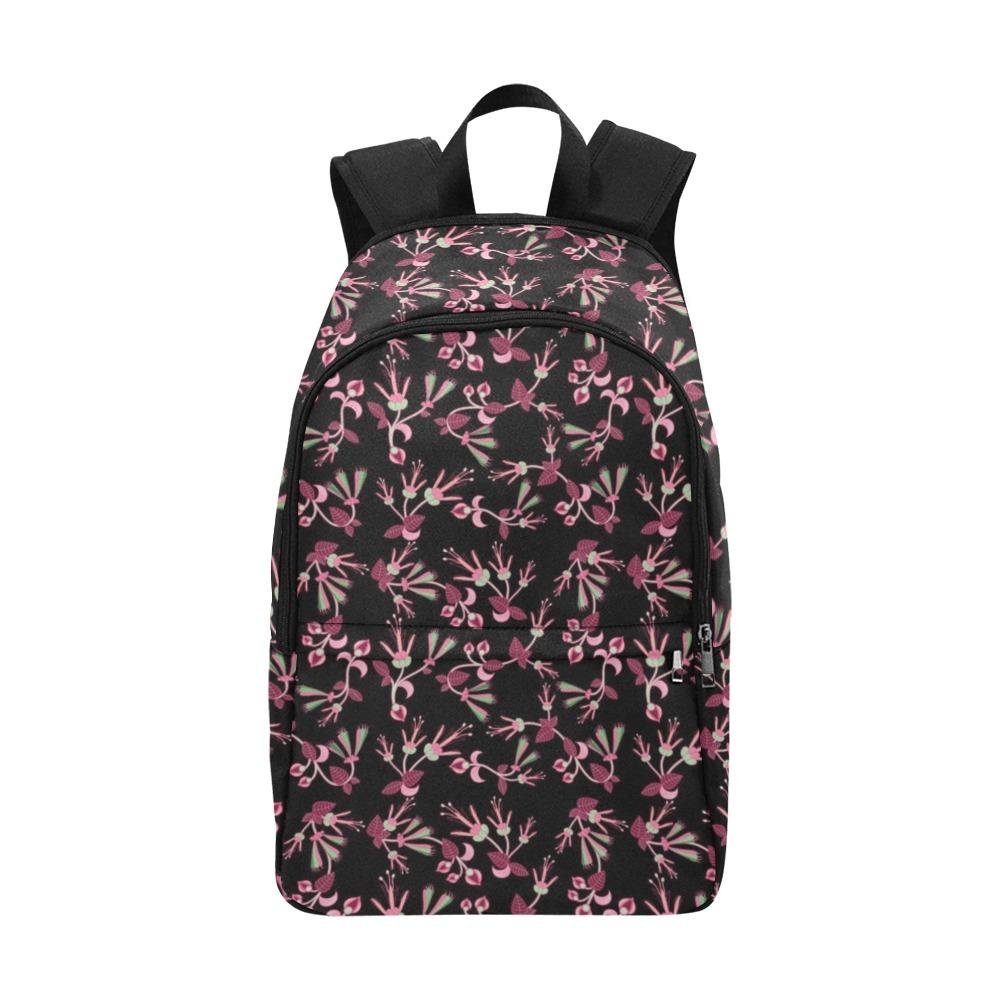 Floral Green Black Fabric Backpack for Adult (Model 1659) Casual Backpack for Adult (1659) e-joyer