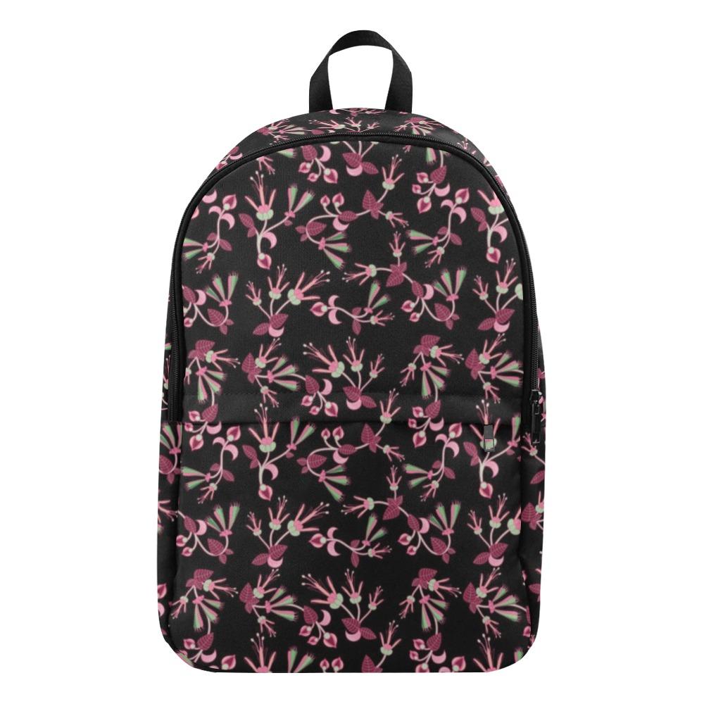 Floral Green Black Fabric Backpack for Adult (Model 1659) Casual Backpack for Adult (1659) e-joyer 