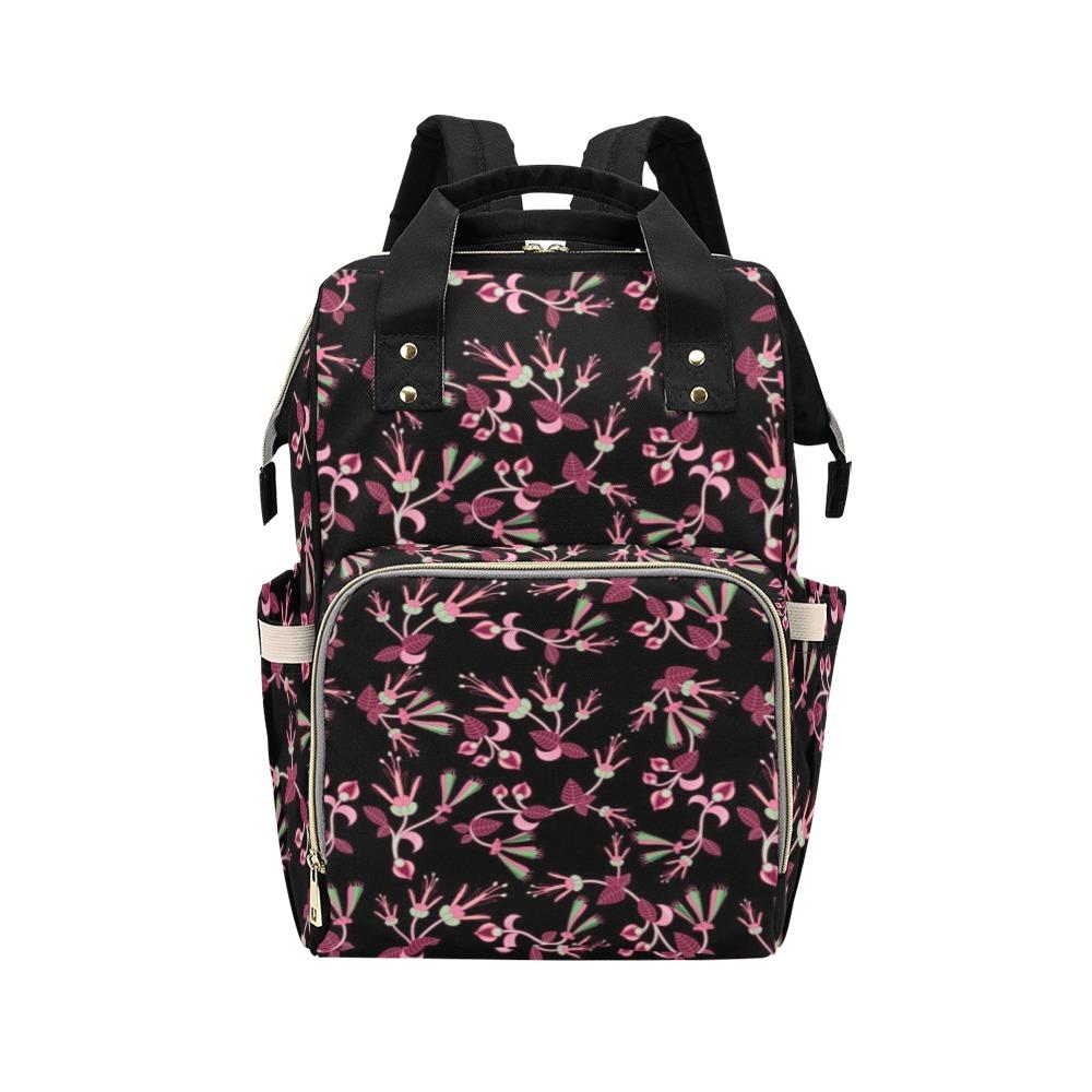 Floral Green Black Multi-Function Diaper Backpack/Diaper Bag (Model 1688) bag e-joyer