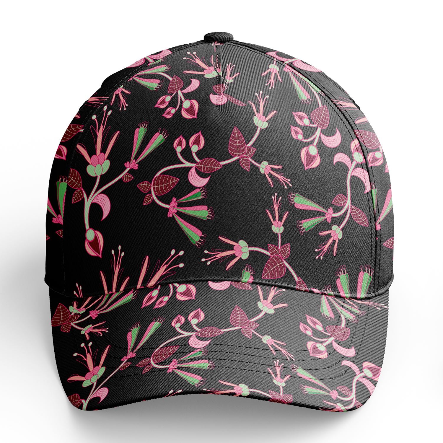 Floral Green Black Snapback Hat hat Herman