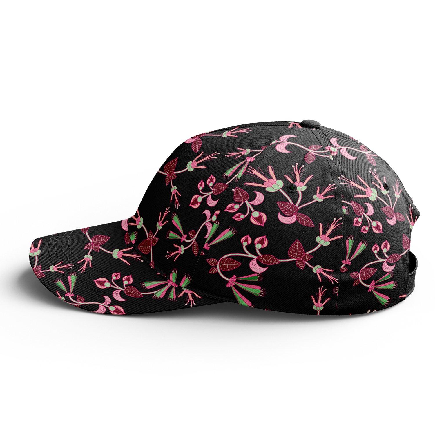 Floral Green Black Snapback Hat hat Herman