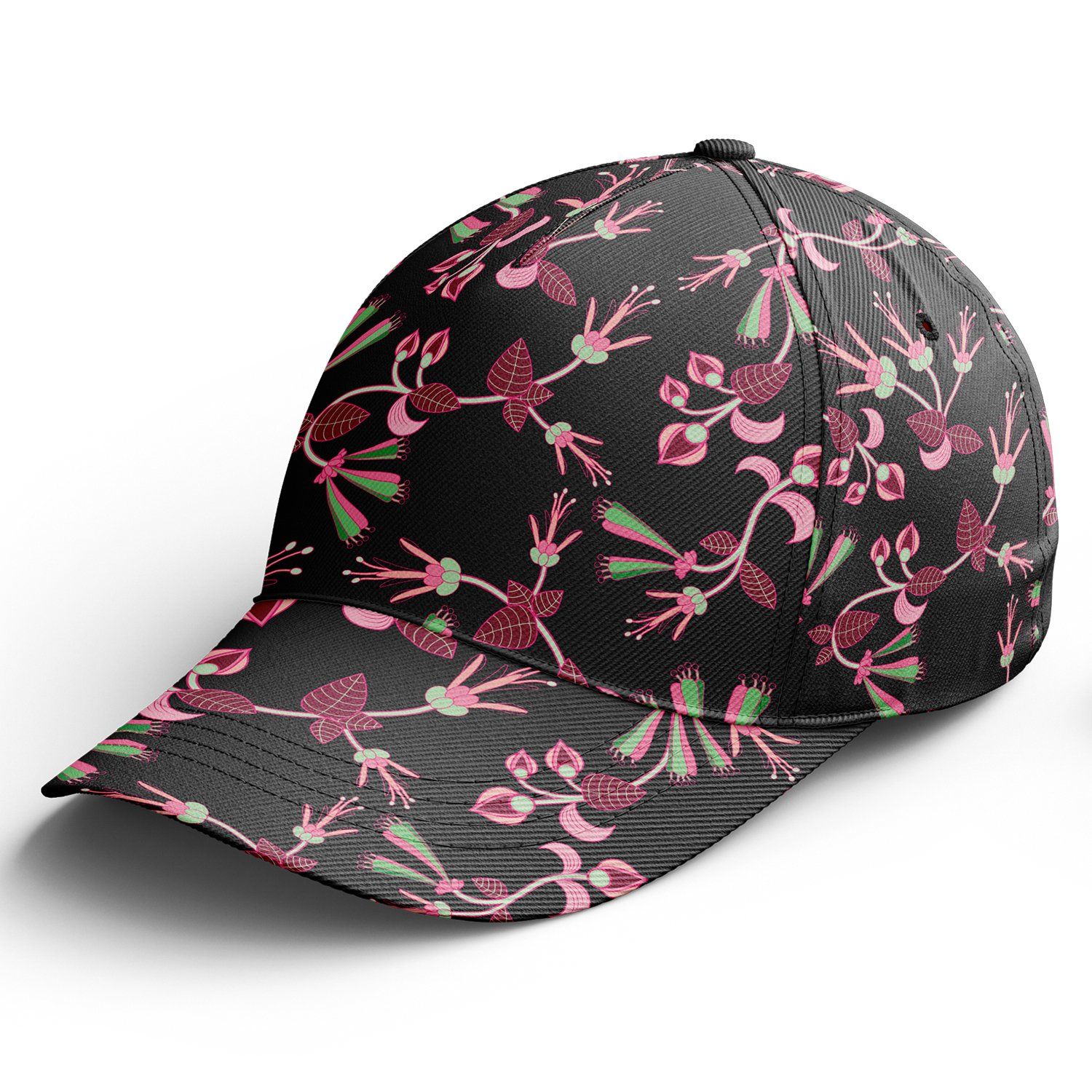 Floral Green Black Snapback Hat hat Herman