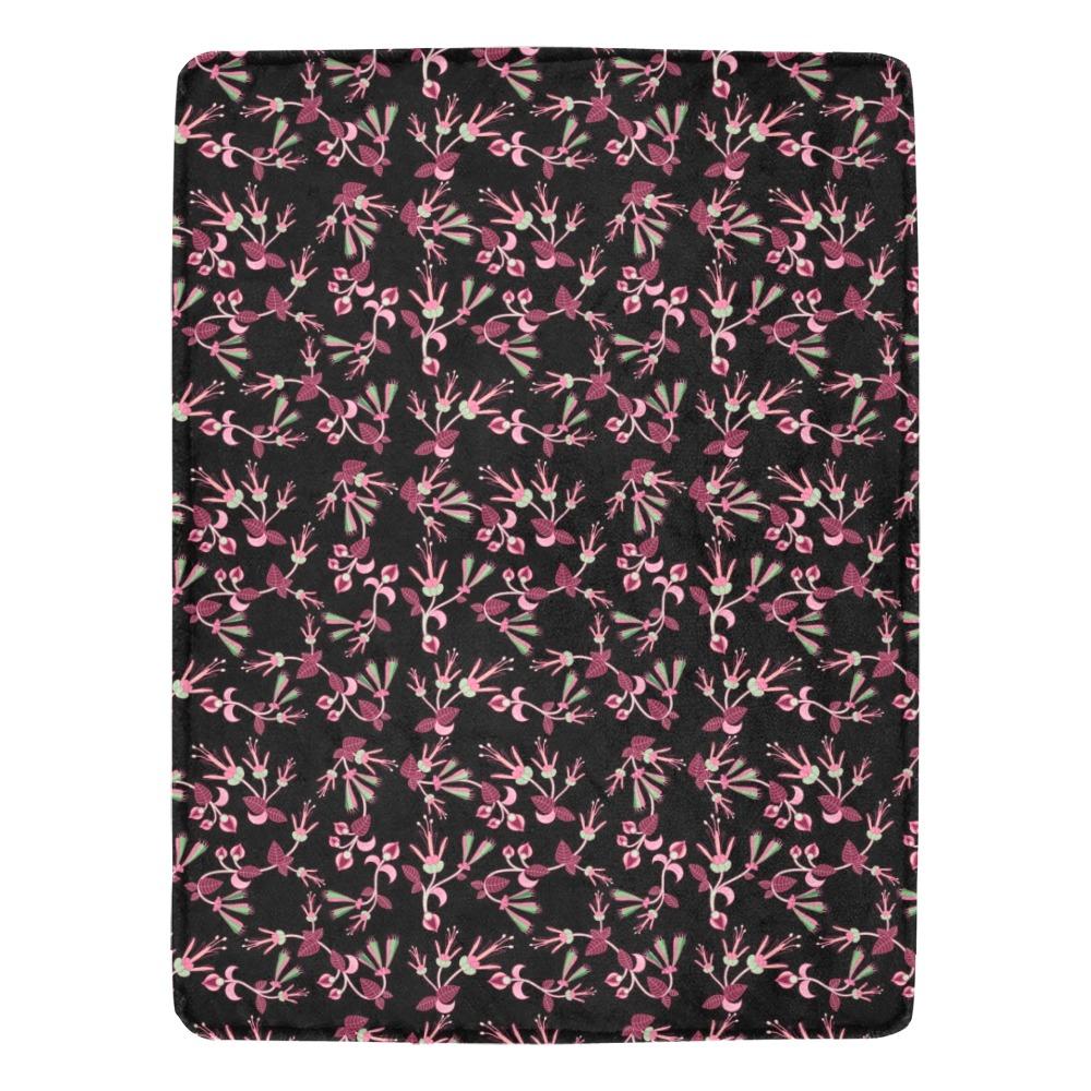 Floral Green Black Ultra-Soft Micro Fleece Blanket 60"x80" Ultra-Soft Blanket 60''x80'' e-joyer