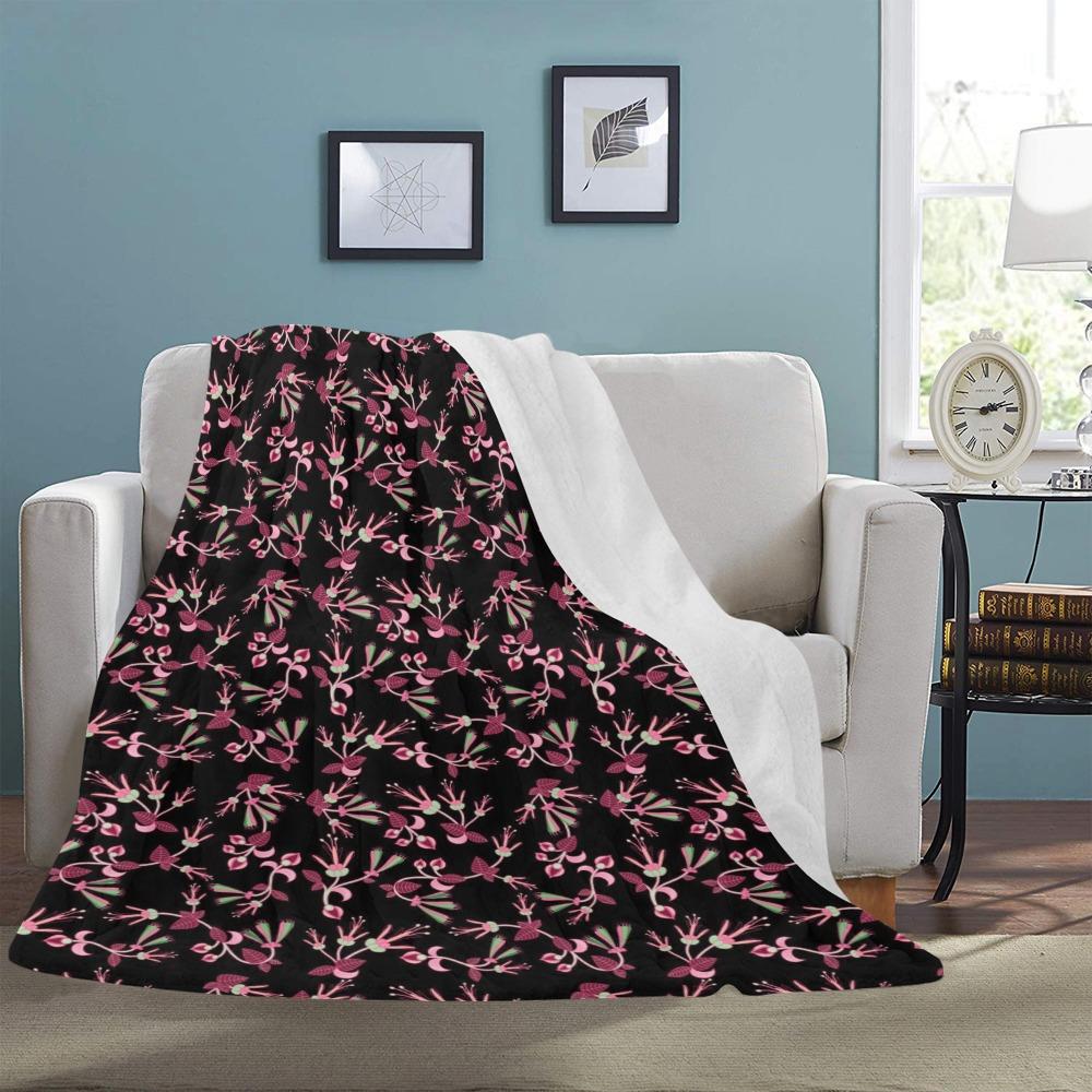Floral Green Black Ultra-Soft Micro Fleece Blanket 60"x80" Ultra-Soft Blanket 60''x80'' e-joyer