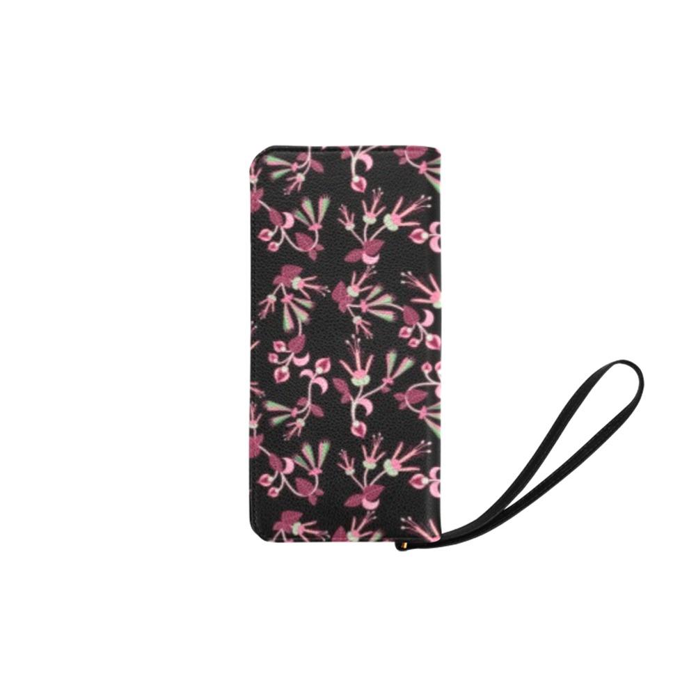 Floral Green Black Women's Clutch Purse (Model 1637) Women's Clutch Purse (1637) e-joyer