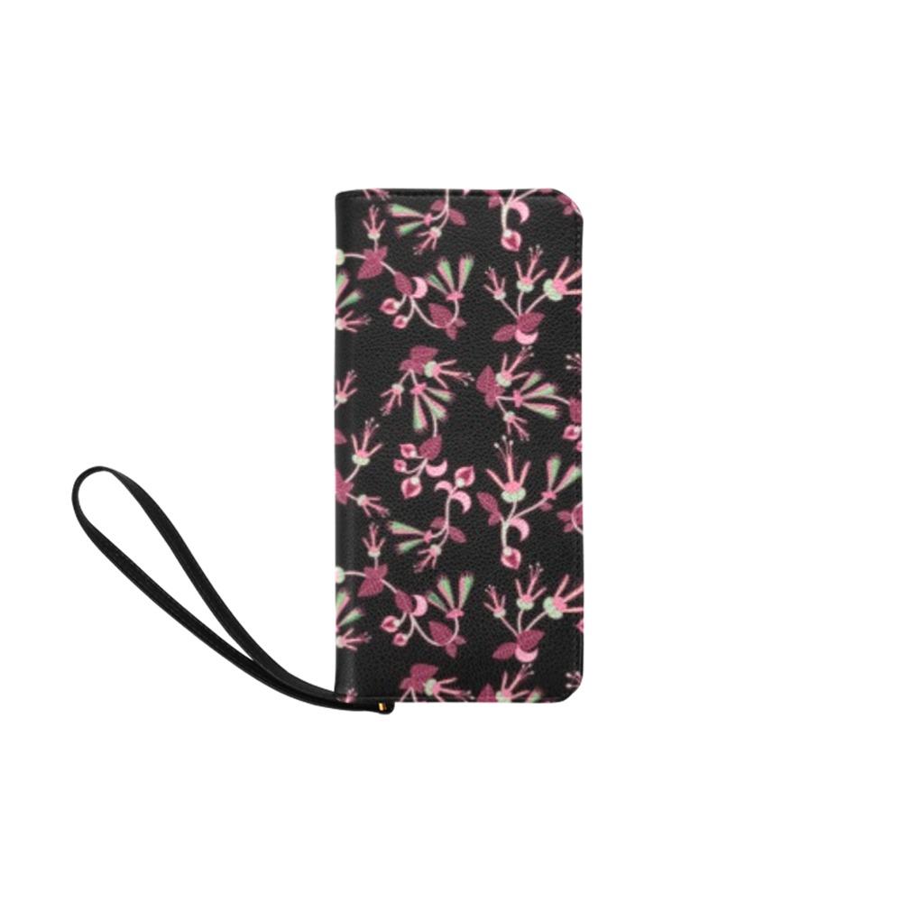 Floral Green Black Women's Clutch Purse (Model 1637) Women's Clutch Purse (1637) e-joyer