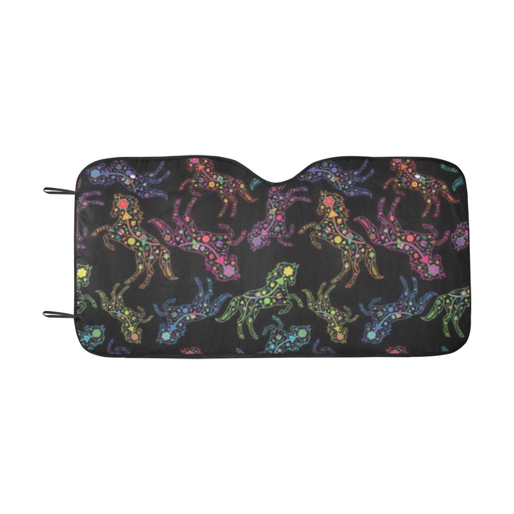 Floral Horse Car Sun Shade 55"x30" Car Sun Shade e-joyer