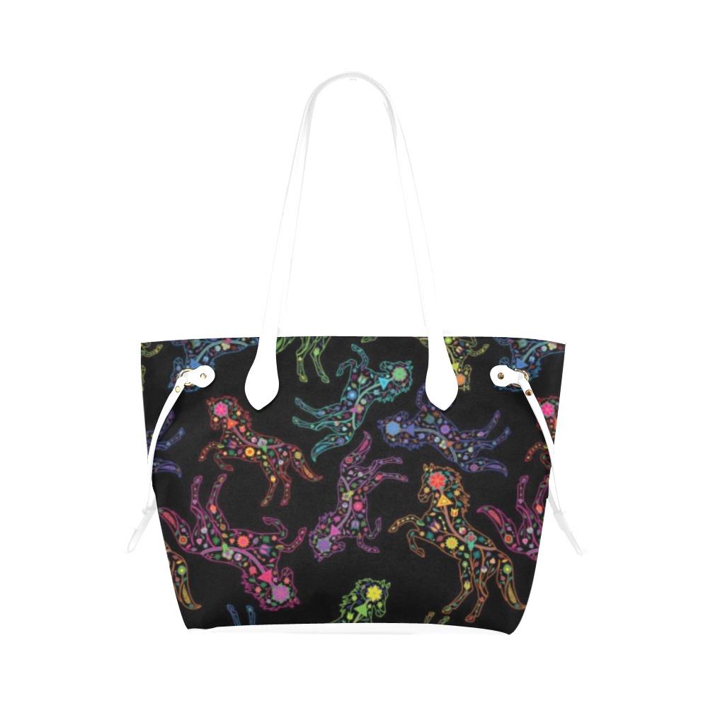 Floral Horse Clover Canvas Tote Bag (Model 1661) Clover Canvas Tote Bag (1661) e-joyer