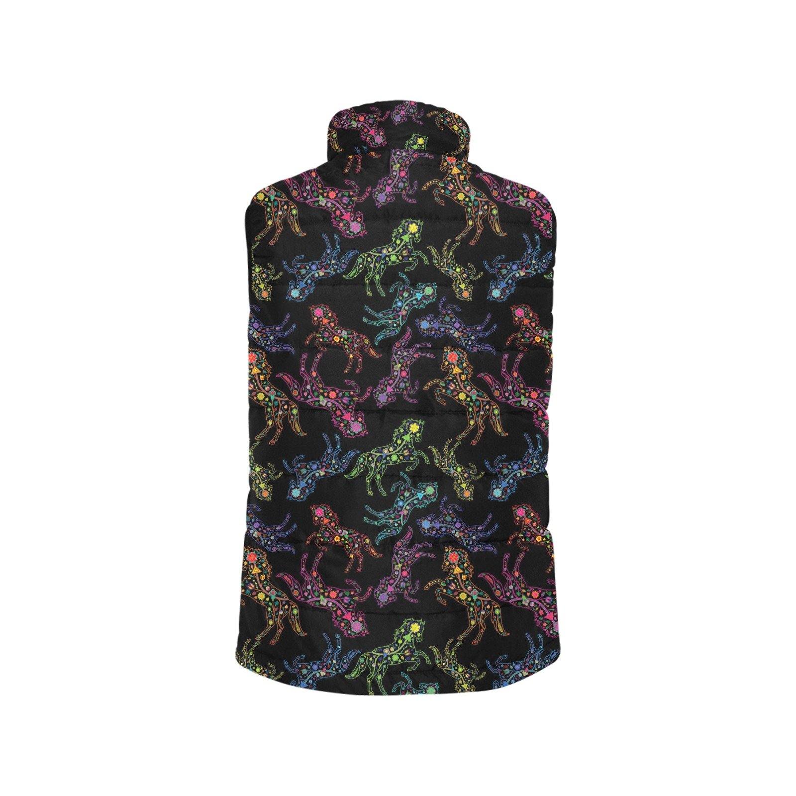 Floral Horse Men's Padded Vest Jacket (Model H44) Men's Padded Vest Jacket (H44) e-joyer