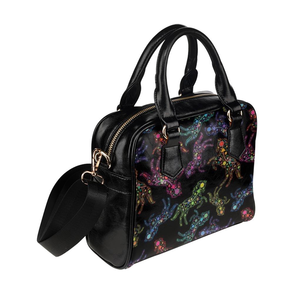 Floral Horse Shoulder Handbag (Model 1634) Shoulder Handbags (1634) e-joyer