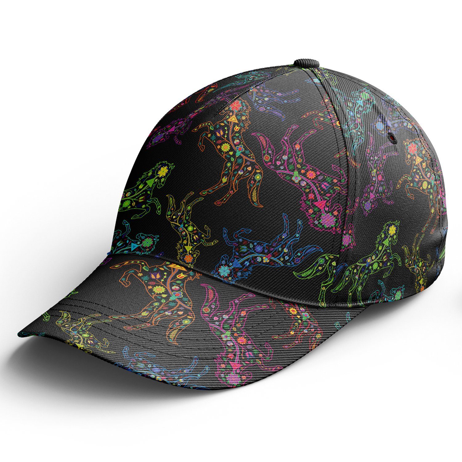 Floral Horse Snapback Hat hat Herman