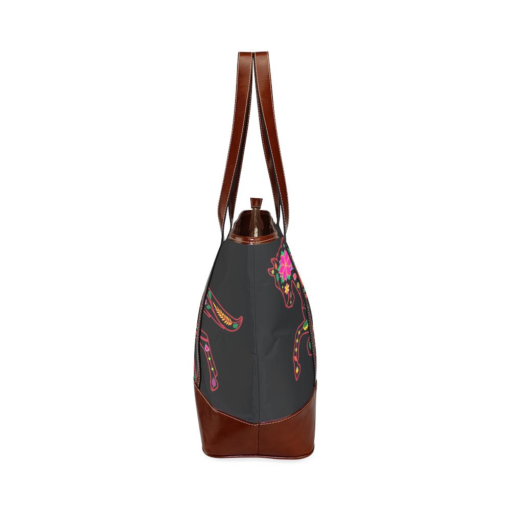 Floral Horse Tote Handbag (Model 1642) Tote Handbags (1642) e-joyer