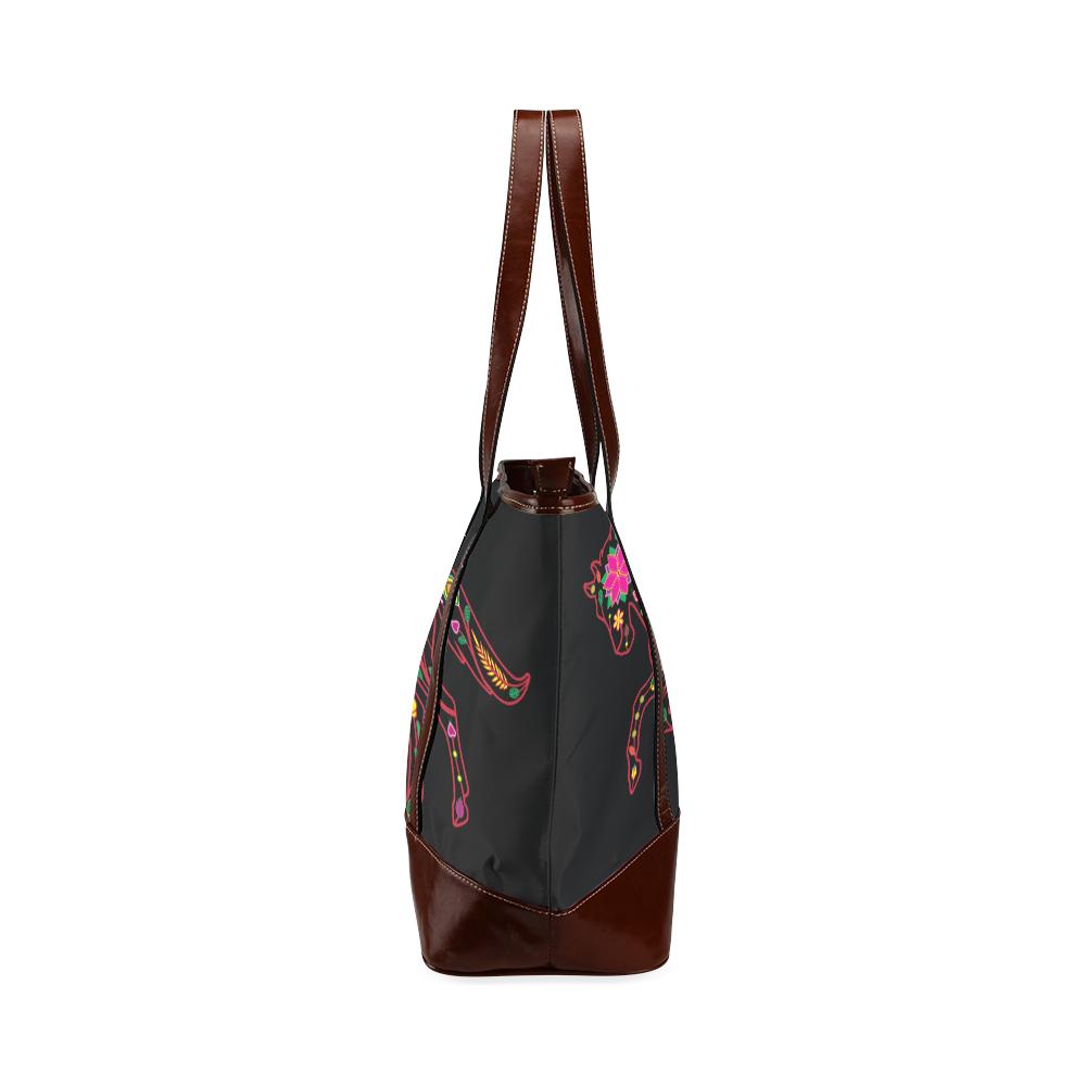 Floral Horse Tote Handbag (Model 1642) Tote Handbags (1642) e-joyer