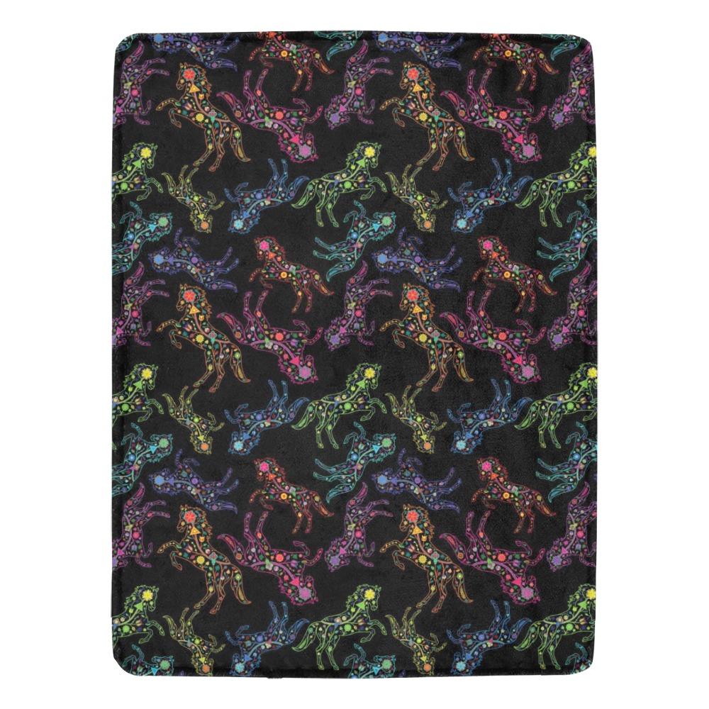 Floral Horse Ultra-Soft Micro Fleece Blanket 60"x80" Ultra-Soft Blanket 60''x80'' e-joyer